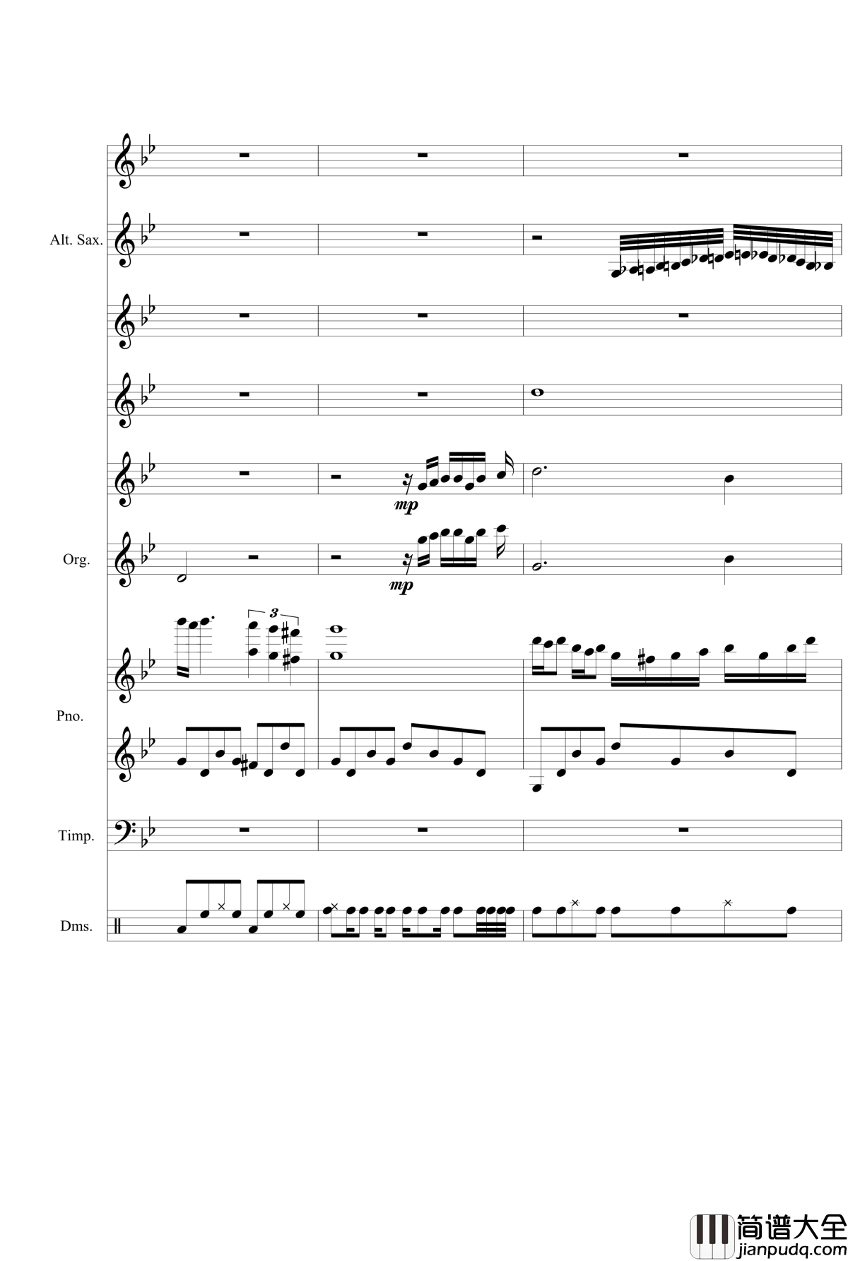 星空钢琴谱_总谱_克莱德曼