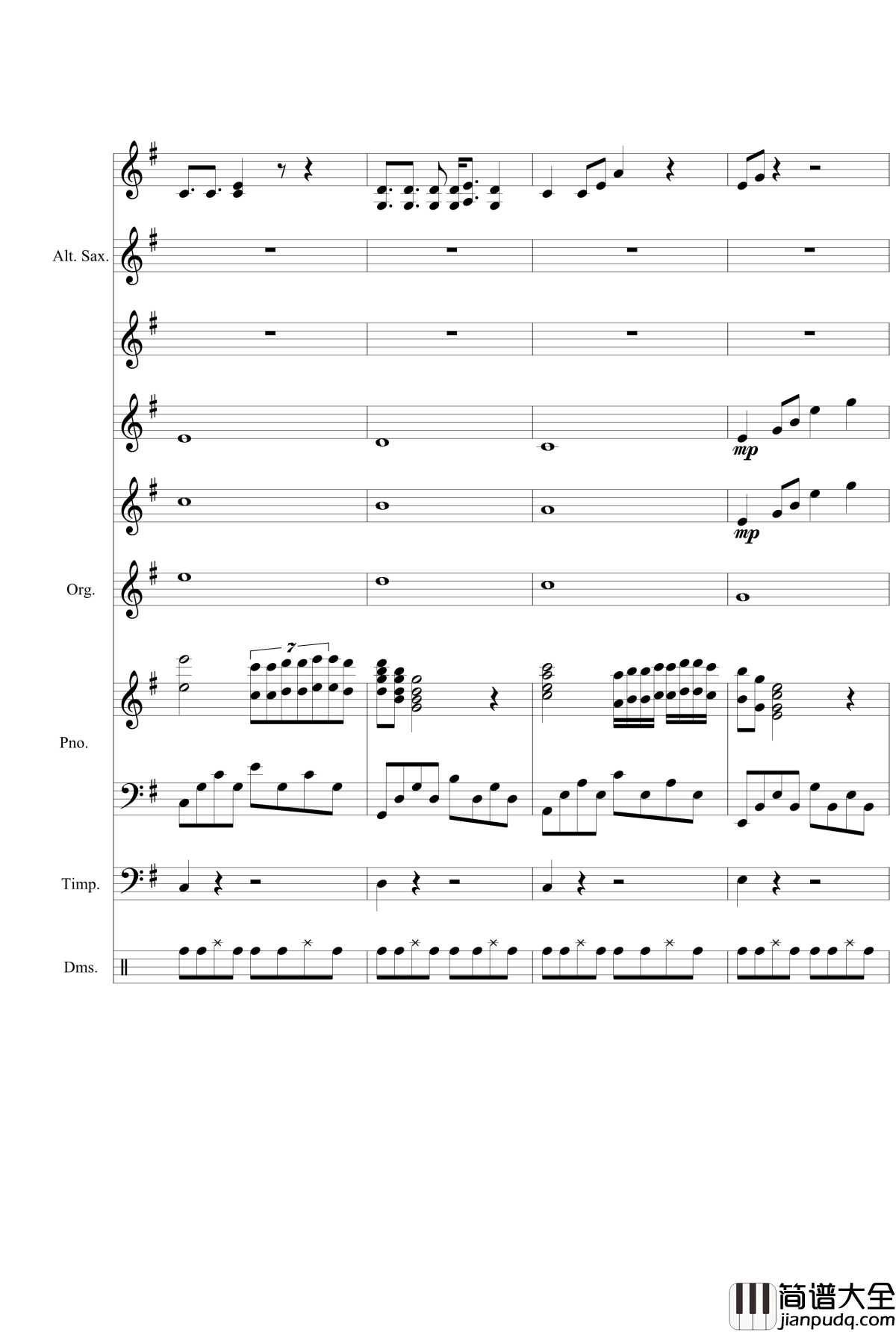 星空钢琴谱_总谱_克莱德曼