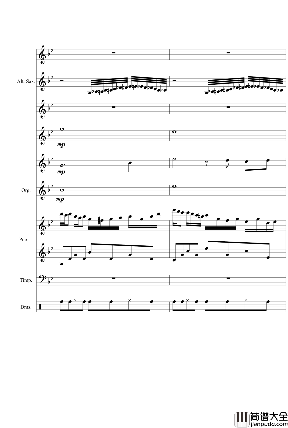 星空钢琴谱_总谱_克莱德曼