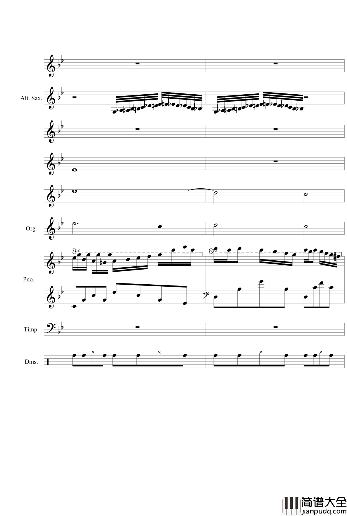 星空钢琴谱_总谱_克莱德曼