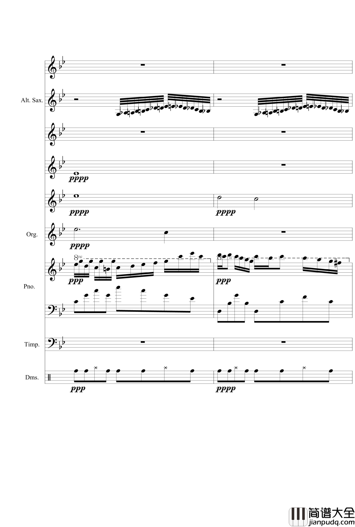 星空钢琴谱_总谱_克莱德曼