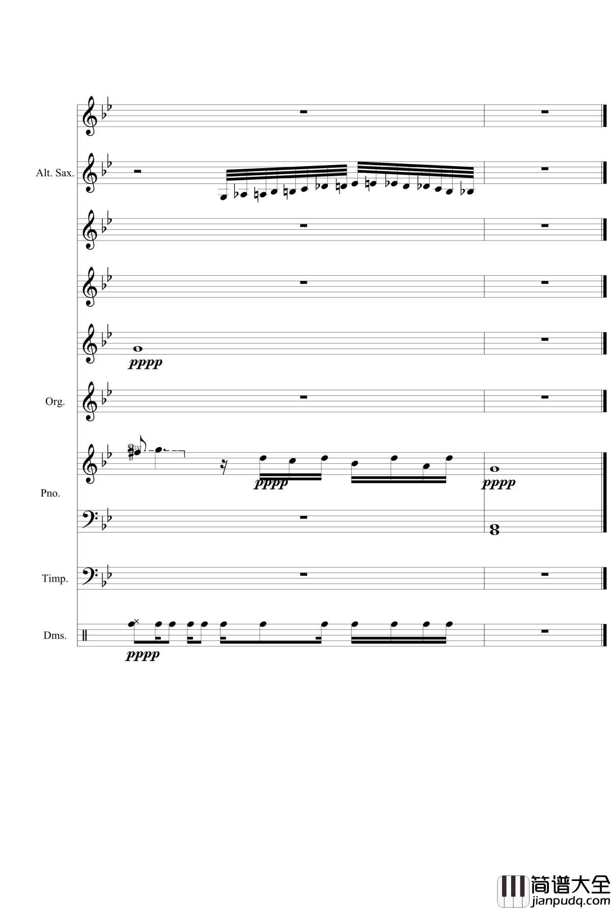 星空钢琴谱_总谱_克莱德曼