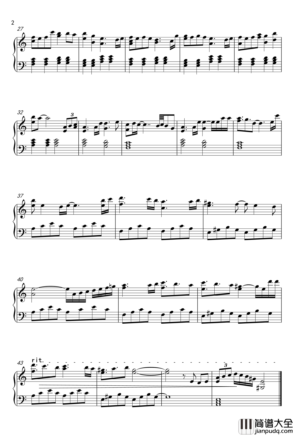 好事问何求钢琴谱_金光布袋戏