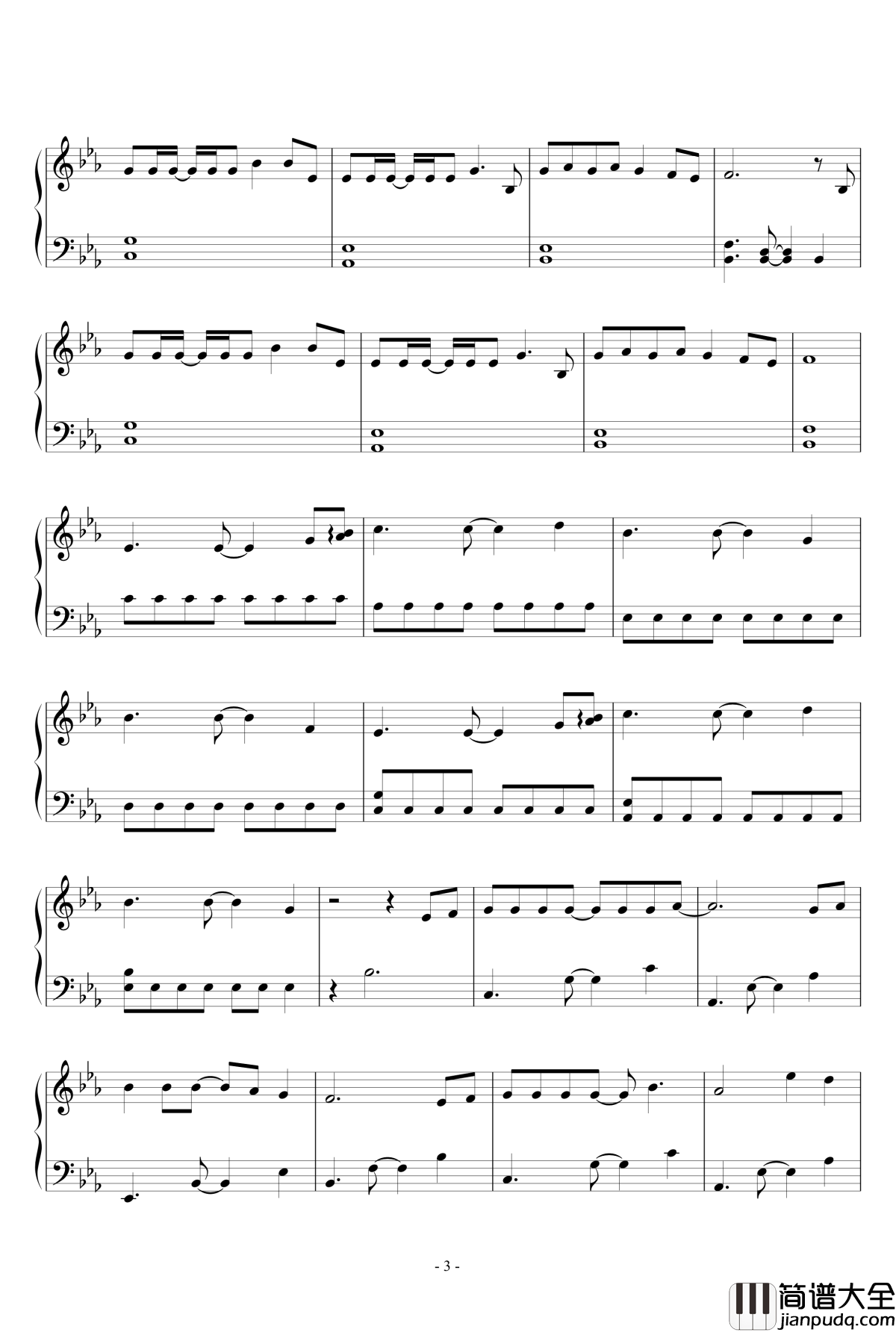 stay_with_me钢琴谱_朴灿烈