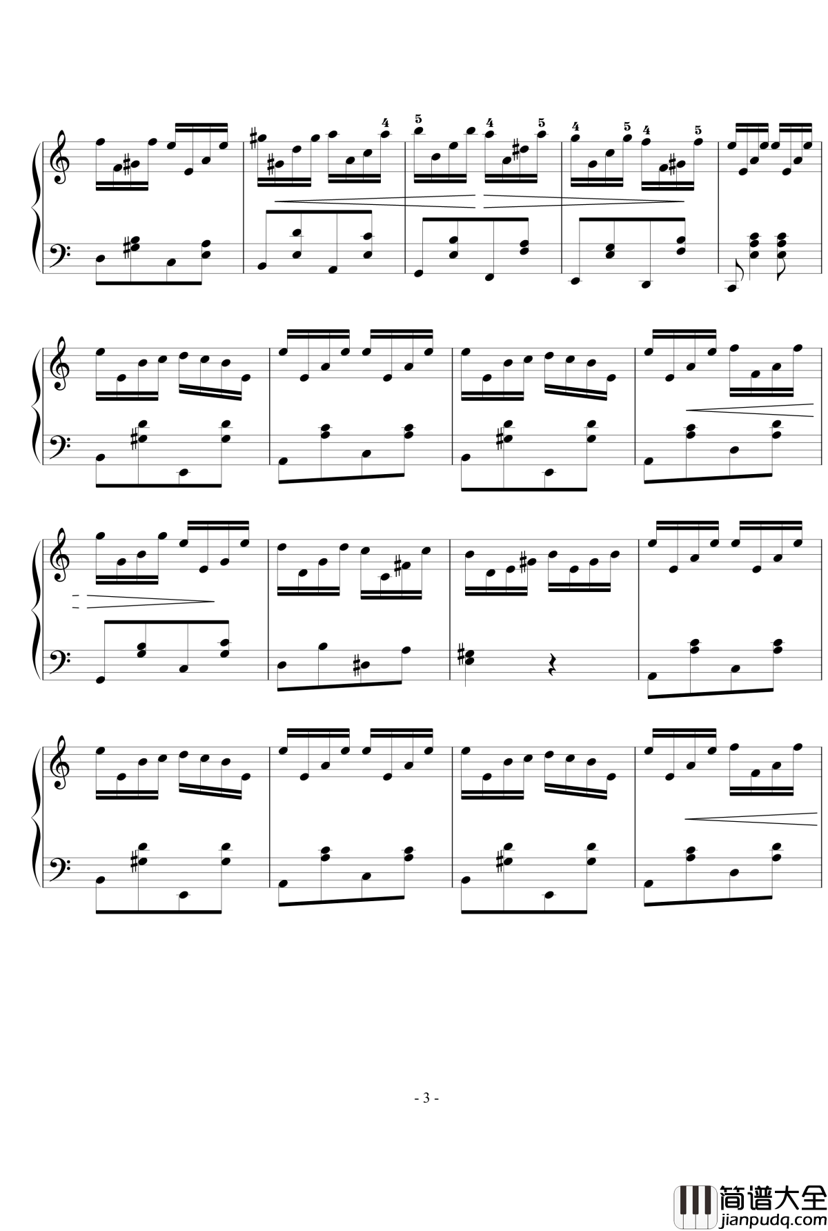 练习曲钢琴谱_西贝柳斯