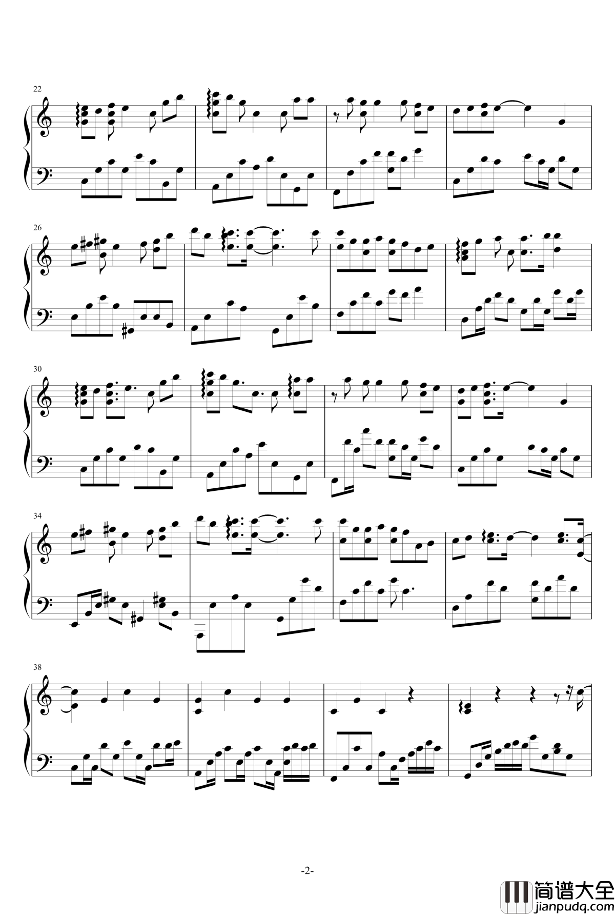 晴天钢琴谱_昼夜版_周杰伦