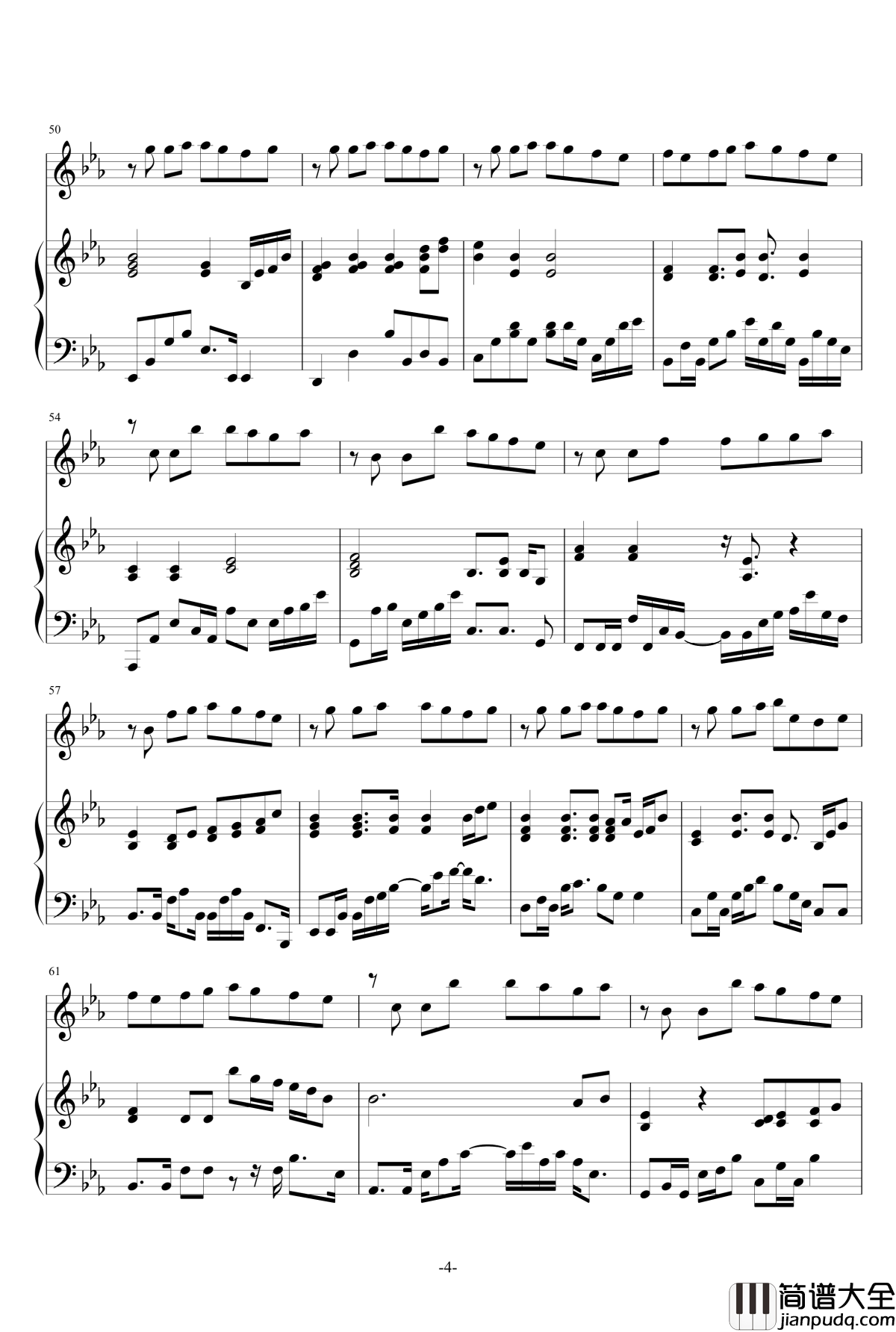 我以为钢琴谱_徐薇版_品冠