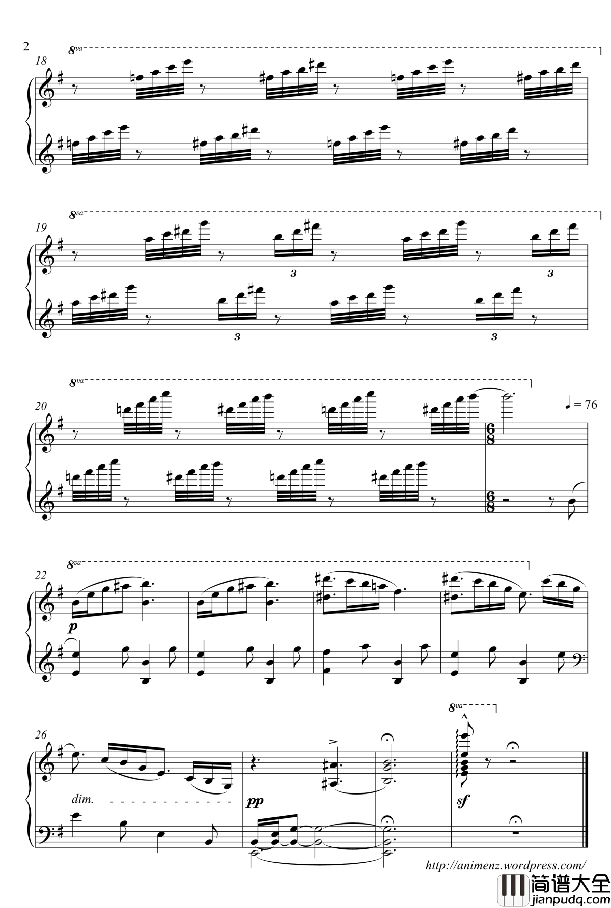 Dream_theme_谜の彼女X钢琴谱_Animenz_调教咖啡厅