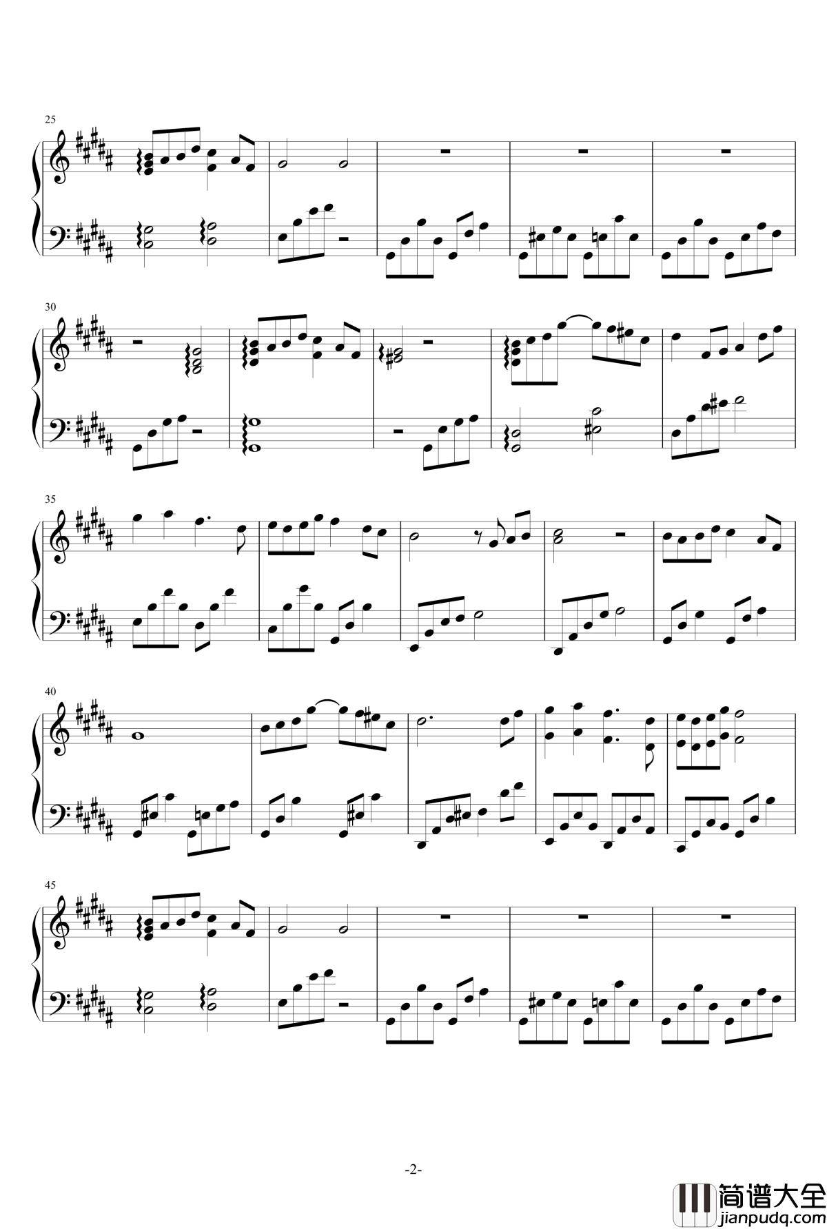 闘争钢琴谱_植松伸夫