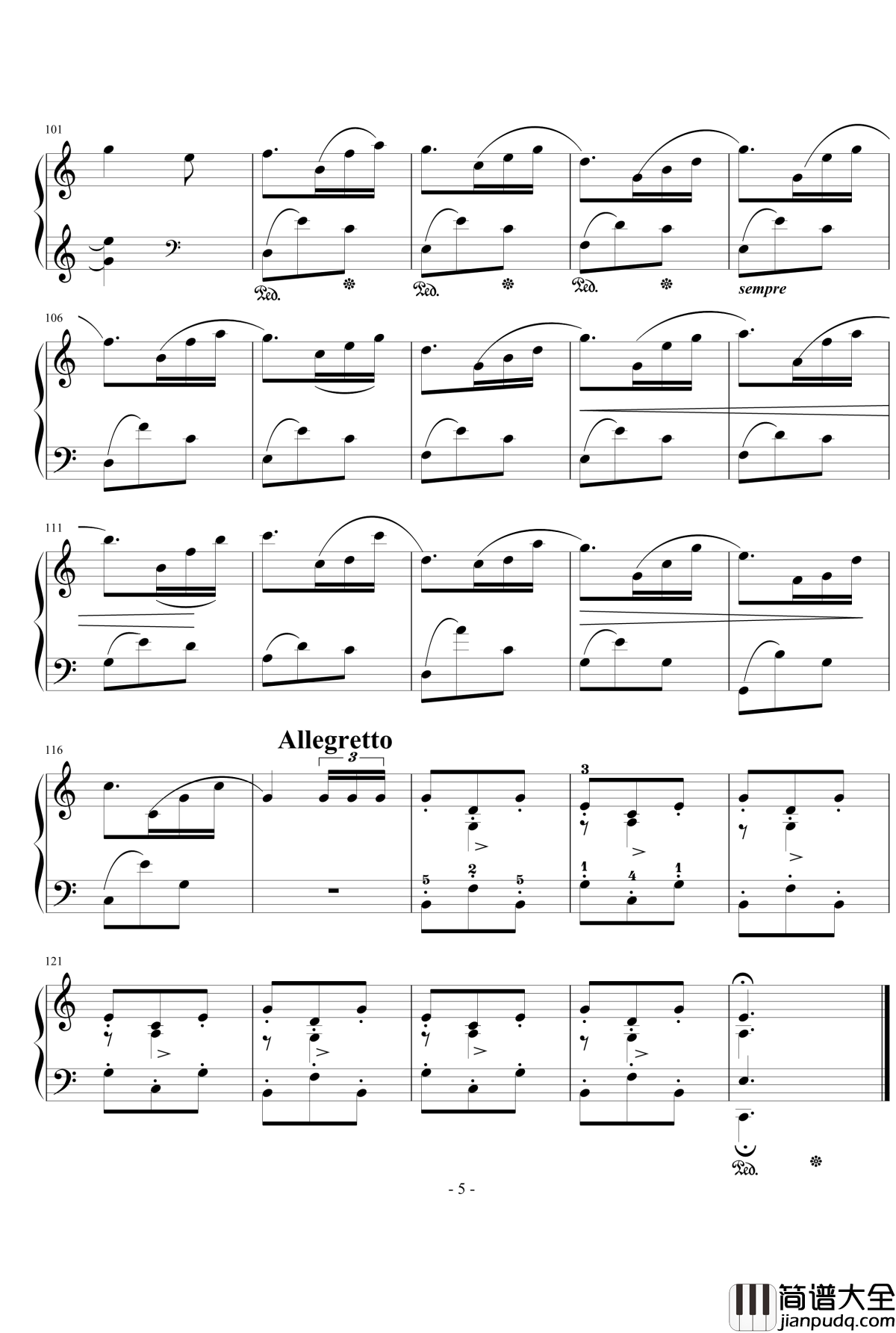 牵牛花钢琴谱_西贝柳斯