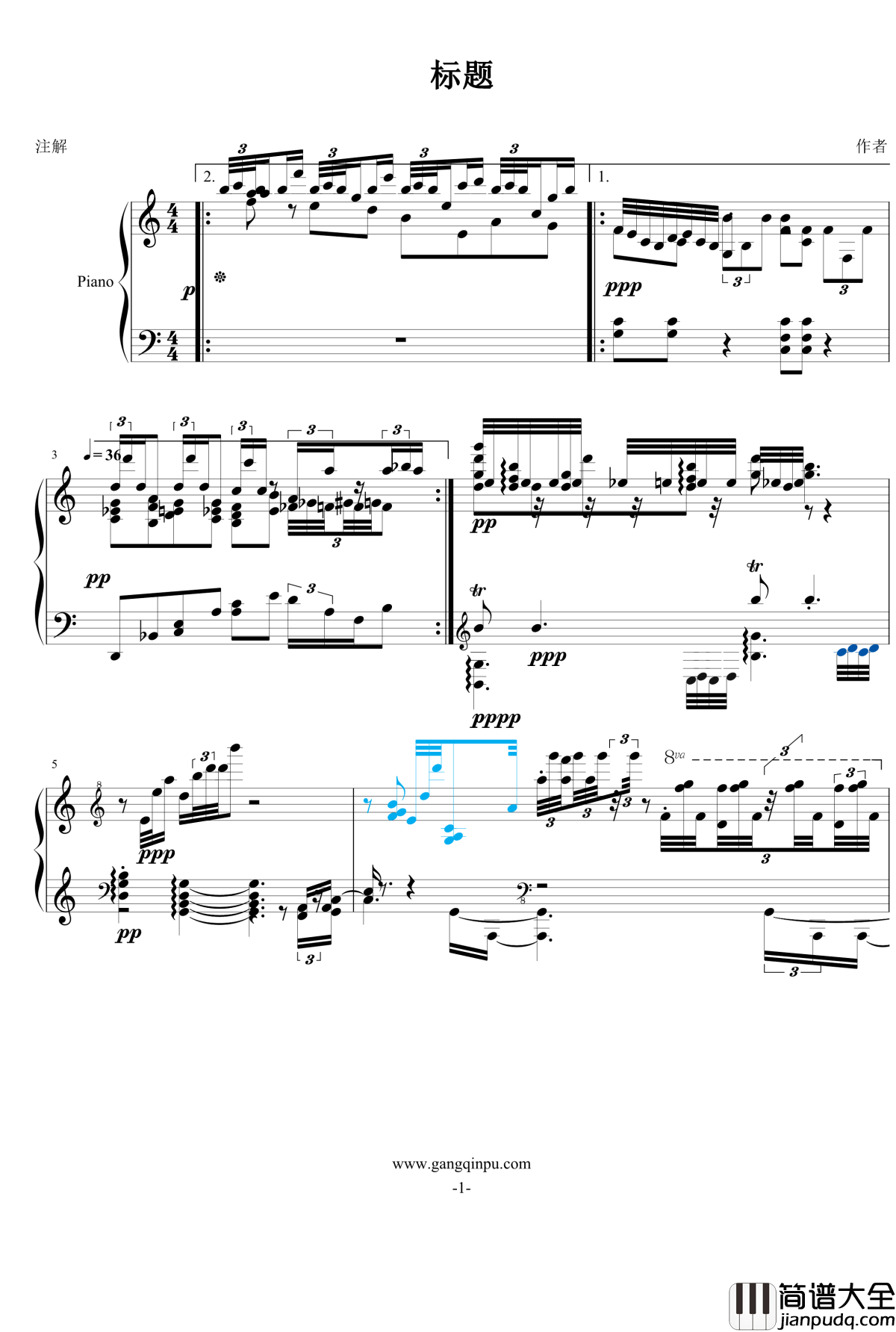 NO._1_Op.7钢琴谱_北方局长