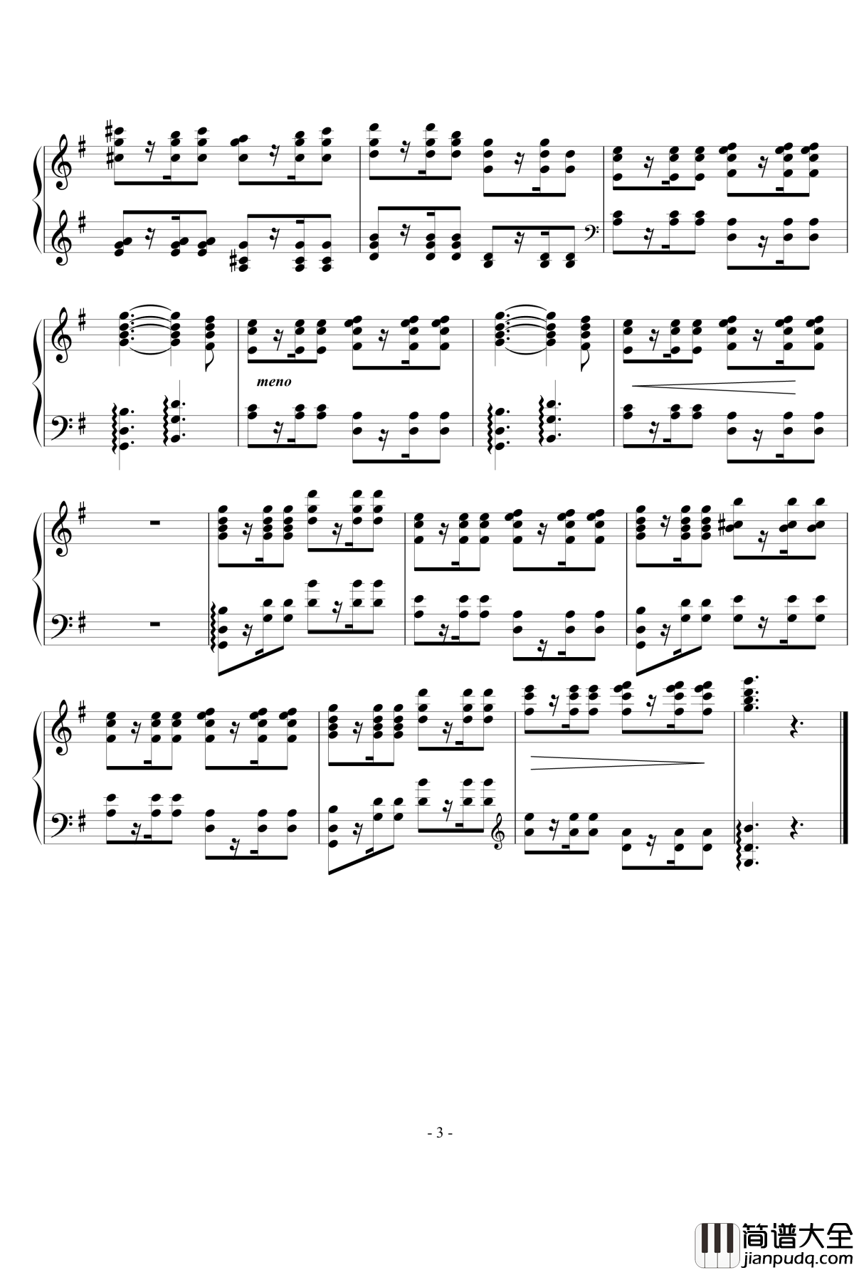 游戏钢琴谱_西贝柳斯