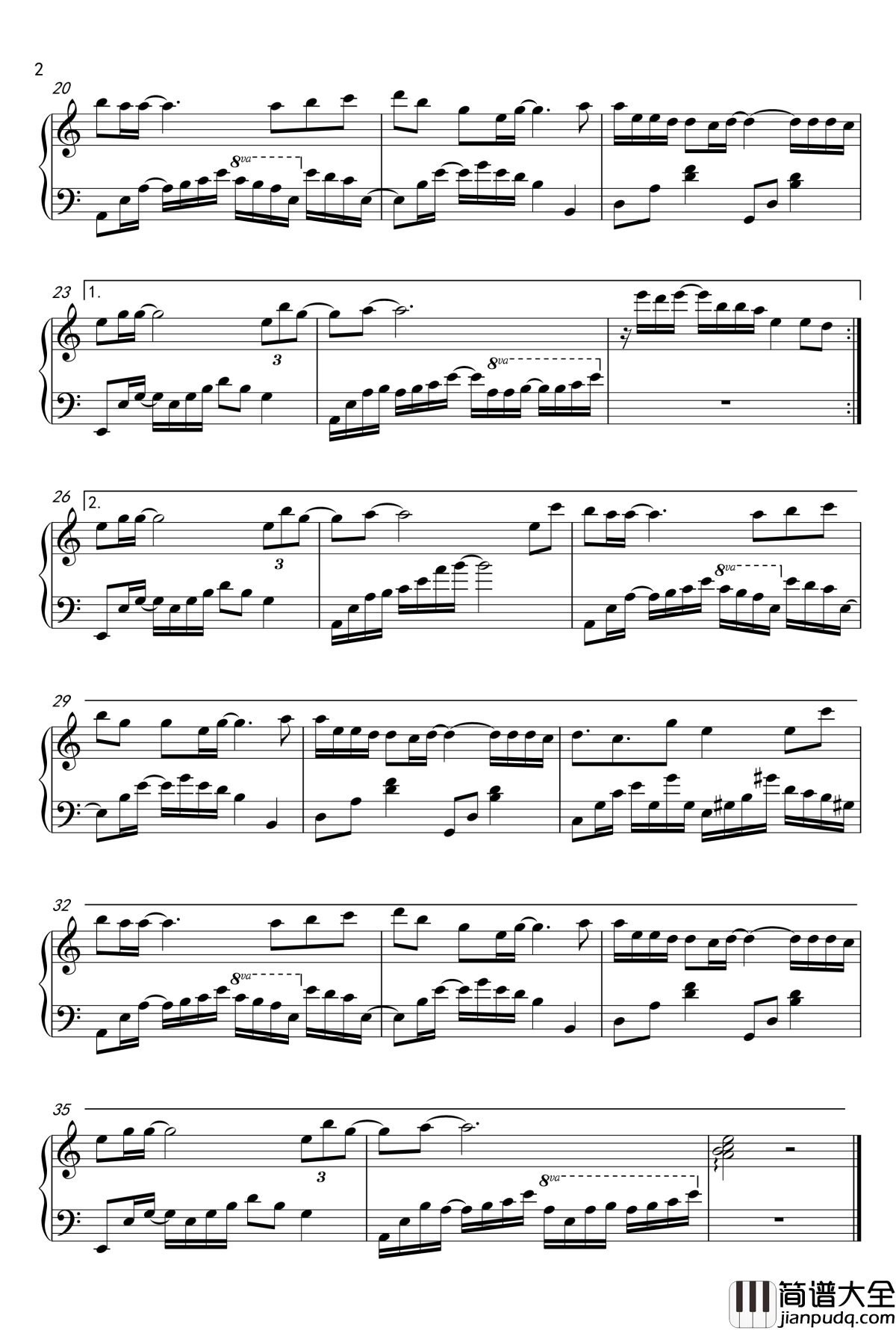 再为你停留钢琴谱_大英雄狄青