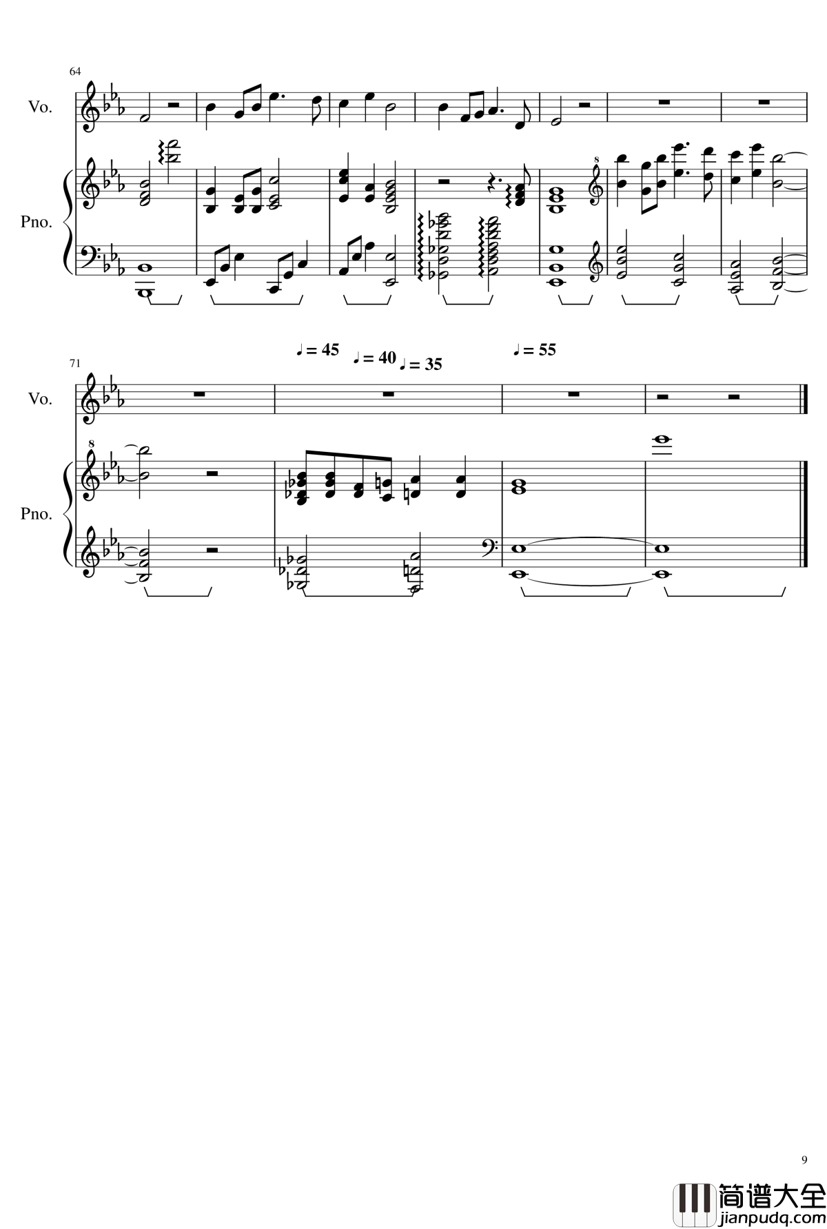 送别钢琴谱_唯美弹唱_李叔同