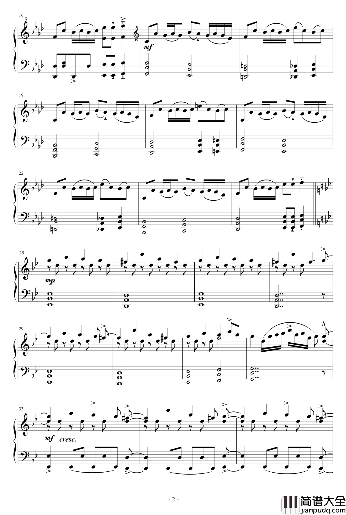 _フラワリングナイト钢琴谱_幻想游戏2