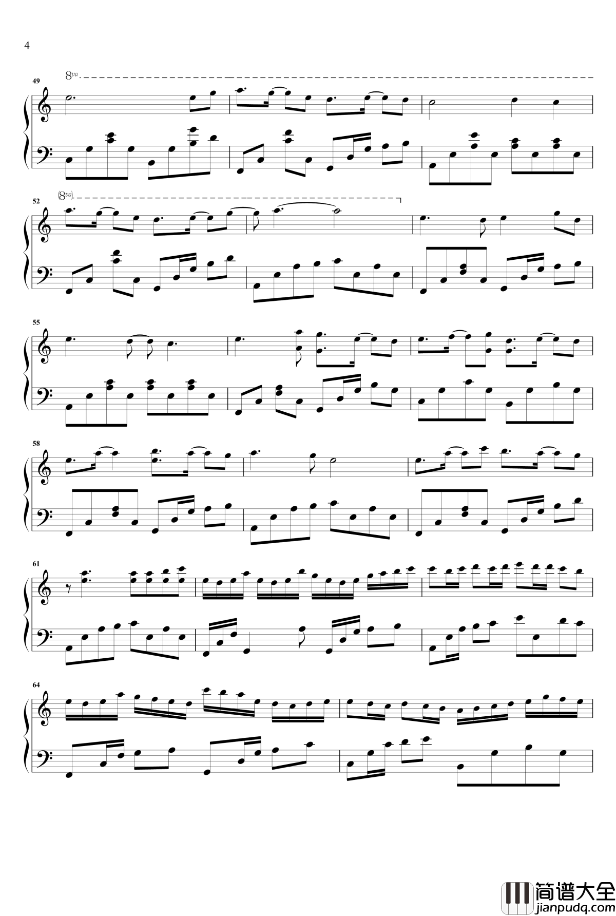 爱情似花钢琴谱_Sweet_Rain