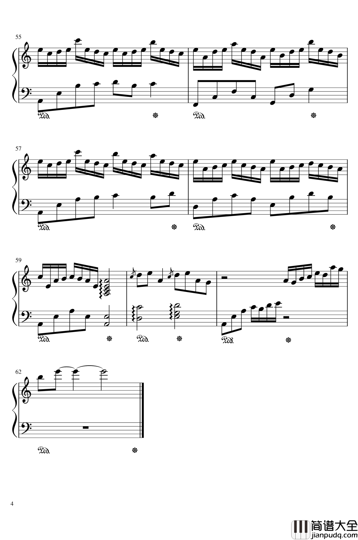 大鱼钢琴谱_C调伴奏_大鱼海棠_周深