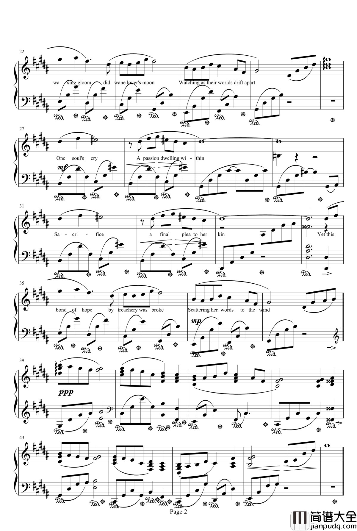 DRAGONSONG钢琴谱_Main_Theme_of_Final_Fantasy_XIV:Heavensward_Susan_Calloway