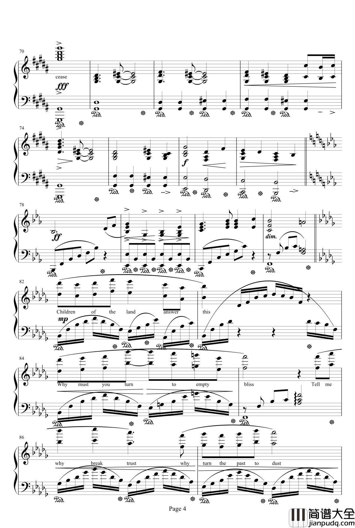 DRAGONSONG钢琴谱_Main_Theme_of_Final_Fantasy_XIV:Heavensward_Susan_Calloway