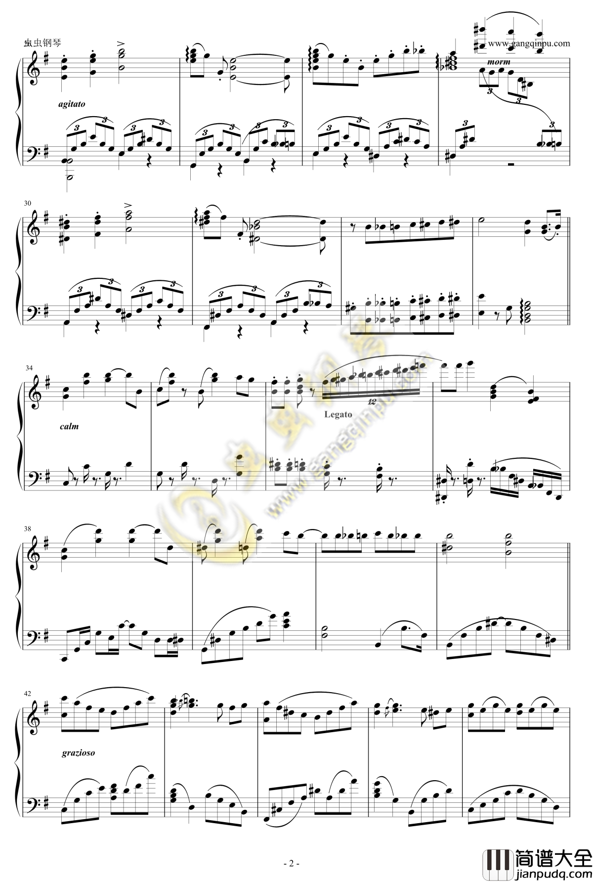 黑猫与钢琴家的探戈钢琴谱_分岛花英