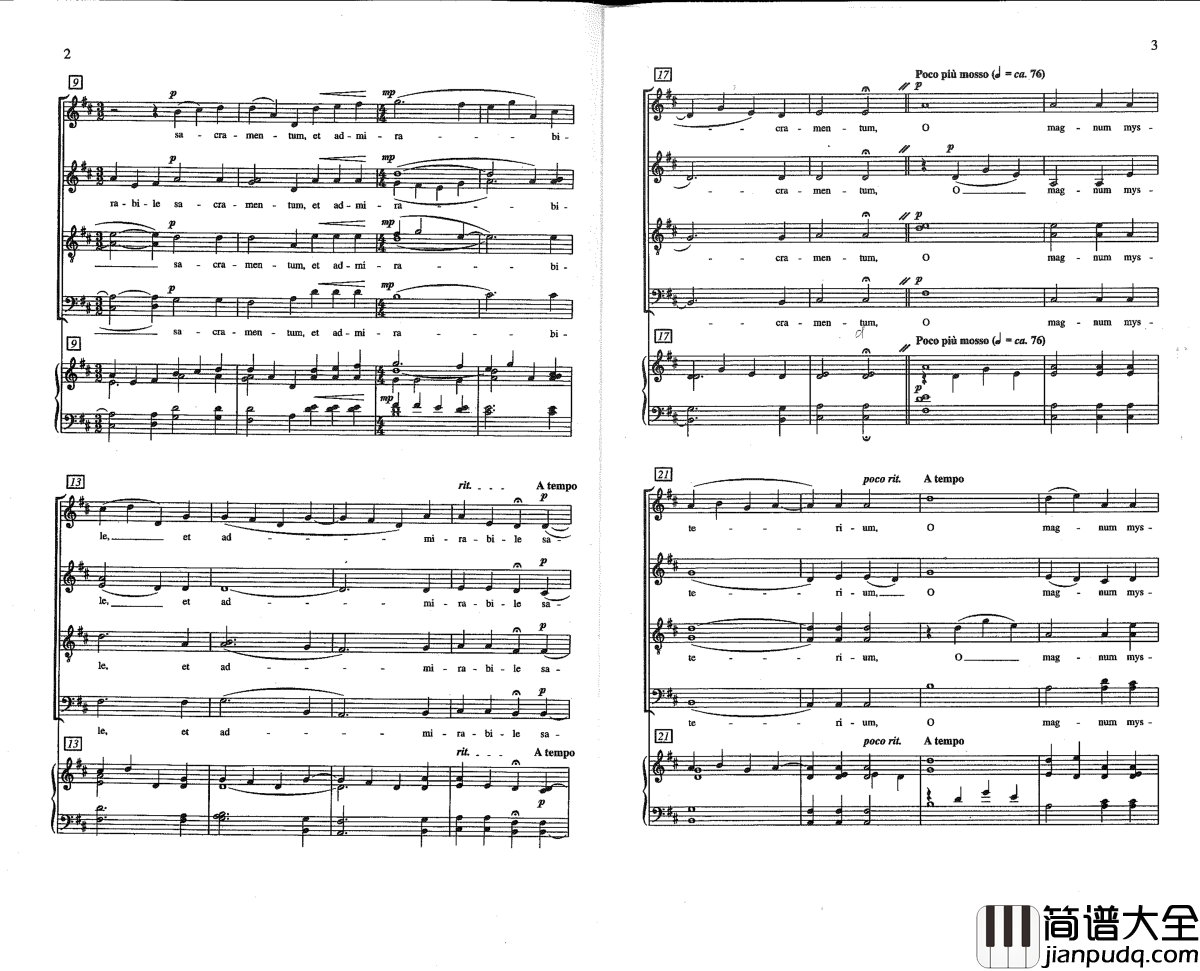 O_Magnum_Mysterium钢琴谱__Morten_Lauridsen