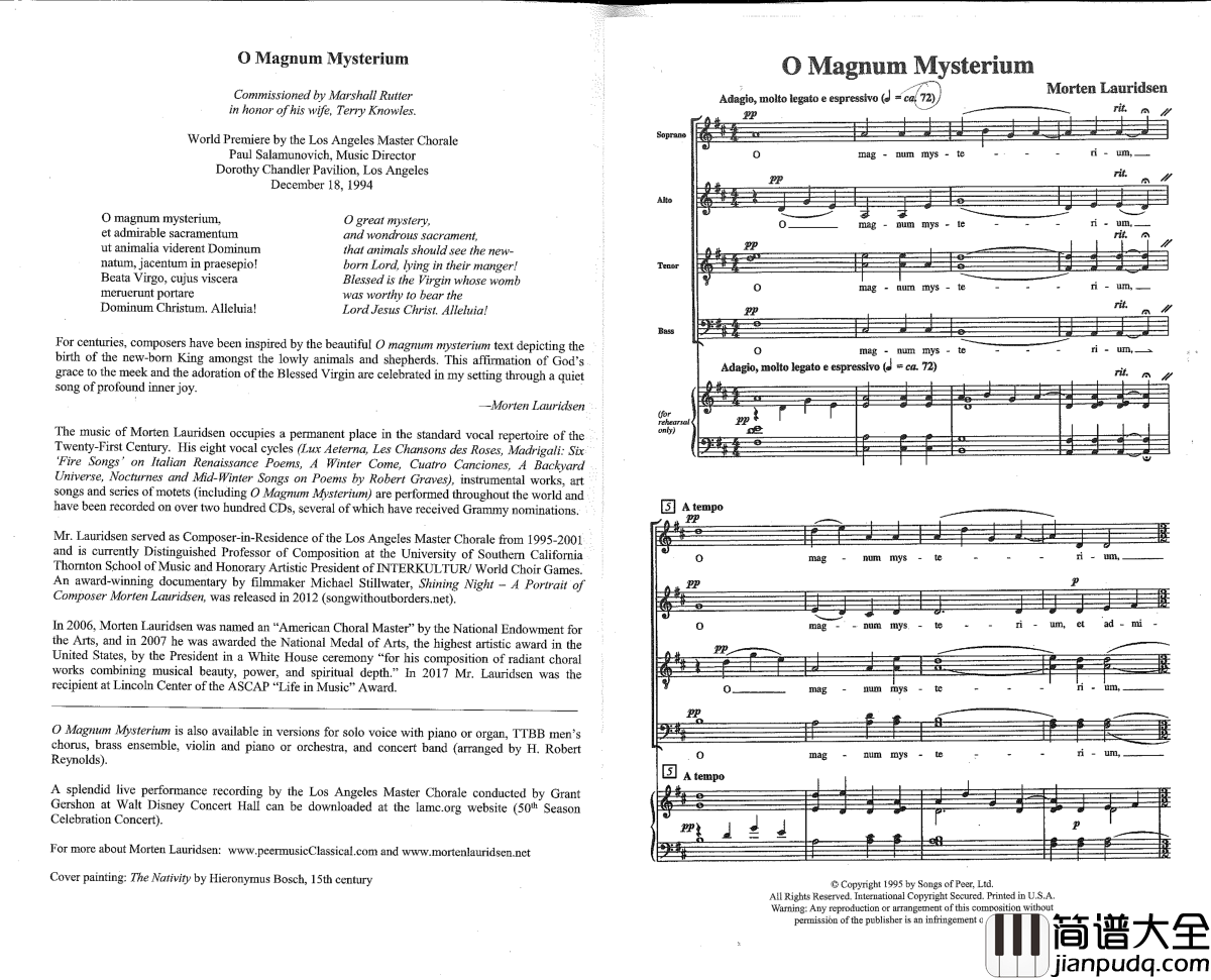 O_Magnum_Mysterium钢琴谱__Morten_Lauridsen