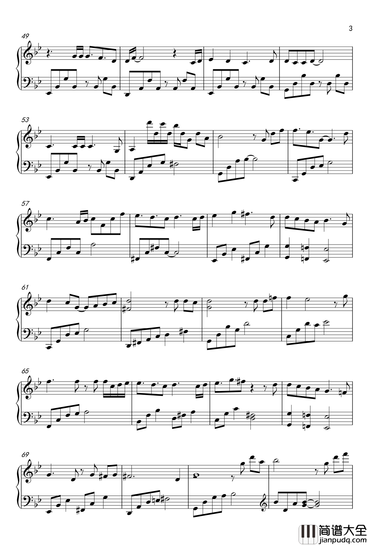 梦中的归处钢琴谱_金光布袋戏