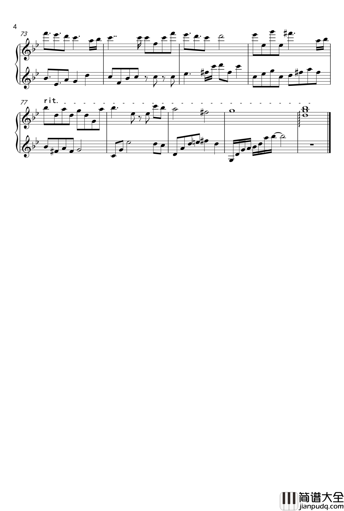 梦中的归处钢琴谱_金光布袋戏