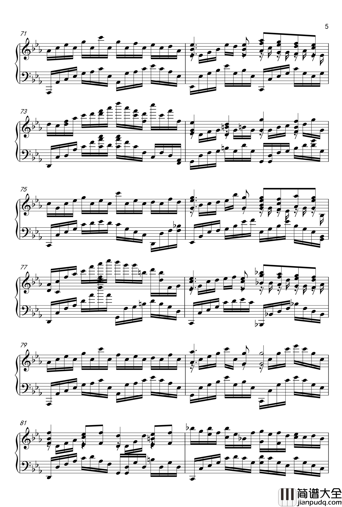 空は高钢琴谱_風は歌う_FateZero