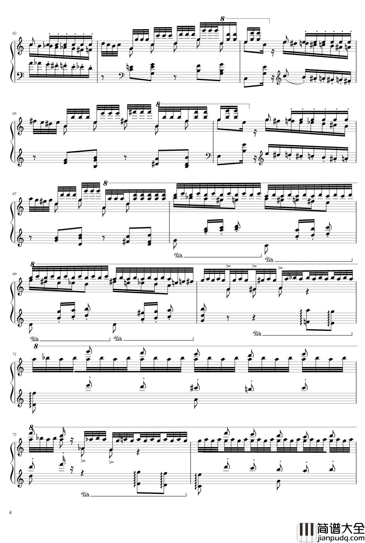 钟c调演奏版钢琴谱_李斯特