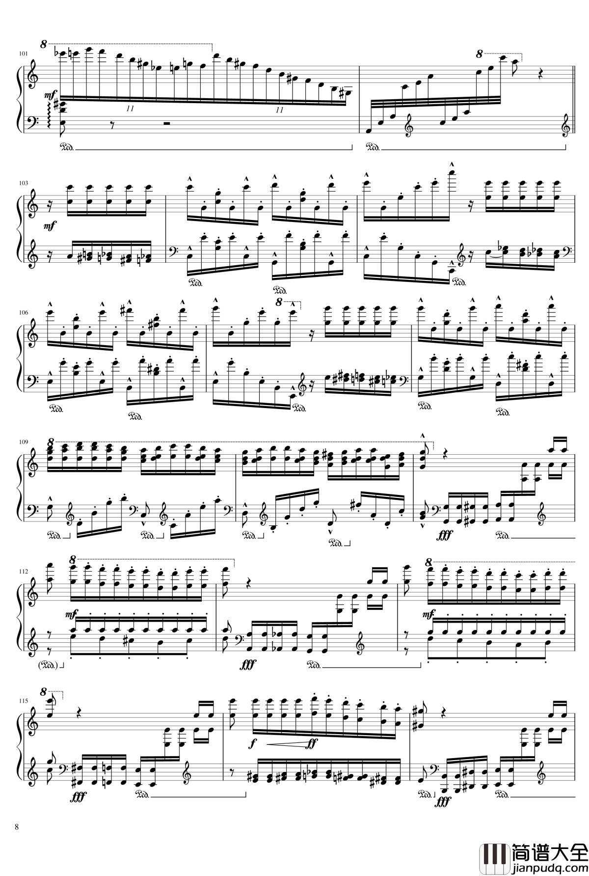 钟c调演奏版钢琴谱_李斯特