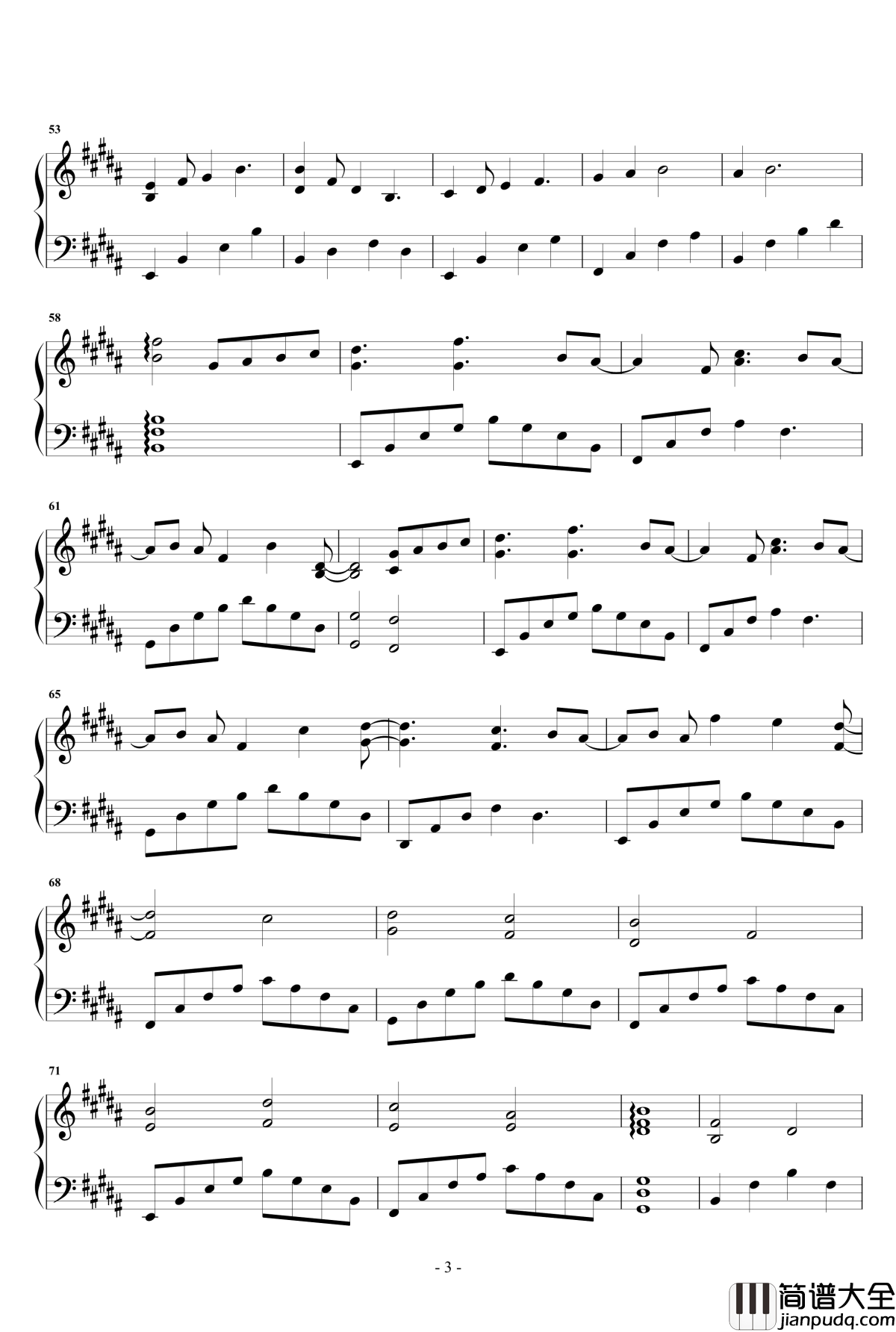 是梦吧钢琴谱_原调完整版_胡一天