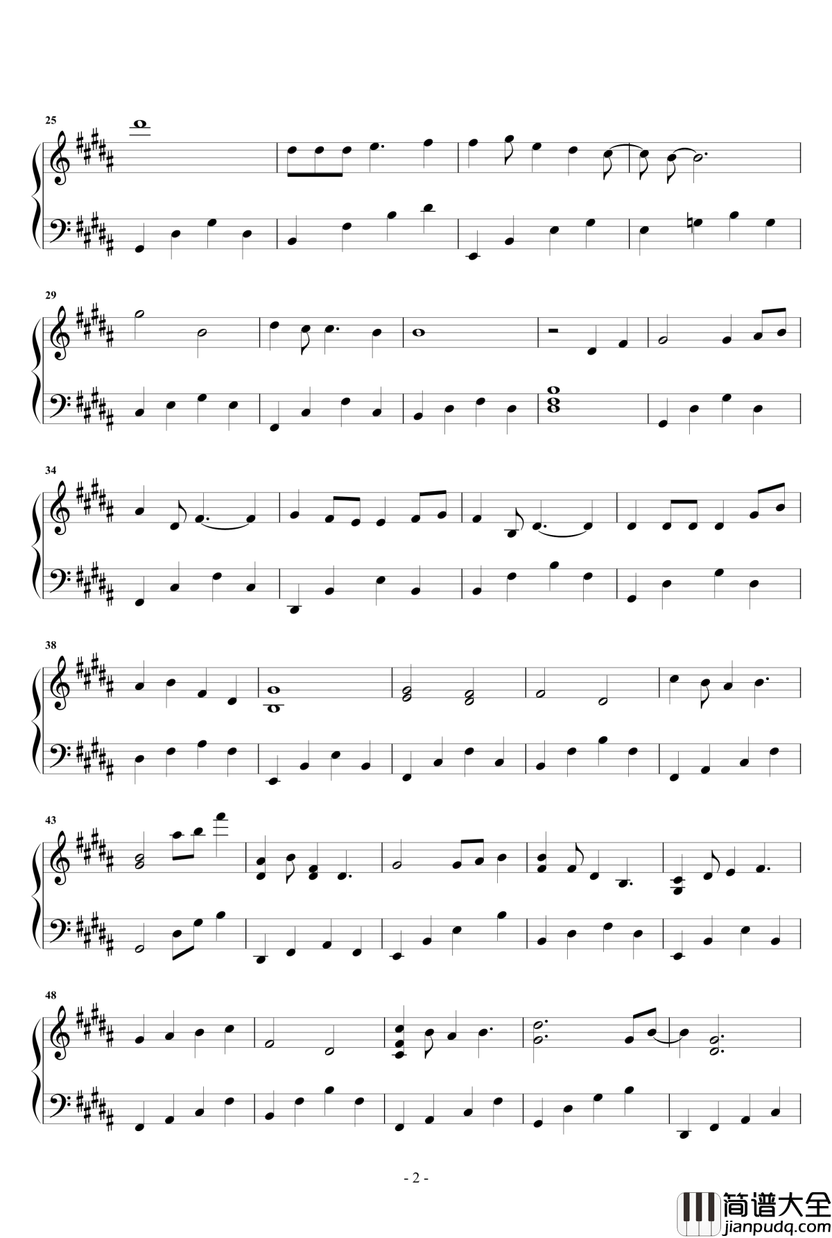 是梦吧钢琴谱_原调完整版_胡一天