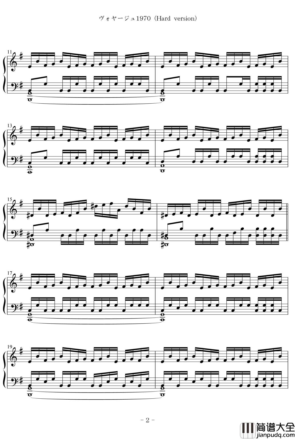 Voyage_1970钢琴谱_东方永夜抄_东方project