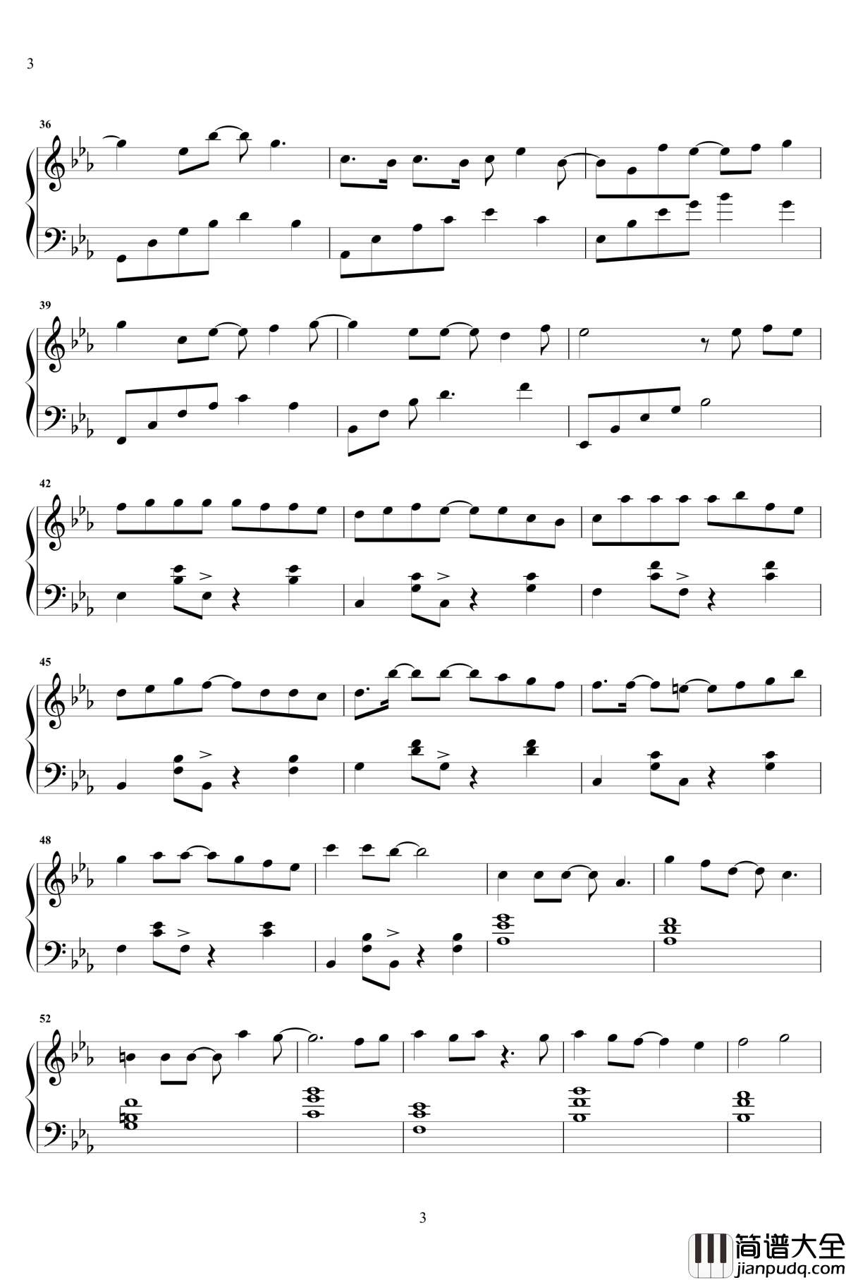 我多喜欢你,你会知道钢琴谱_原声抒情_杨凯伊