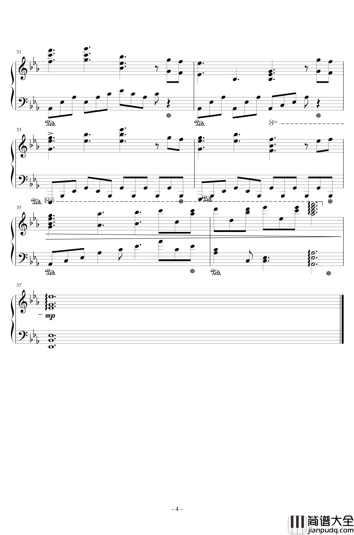 秋天钢琴谱_The_Autumn_跳舞的线