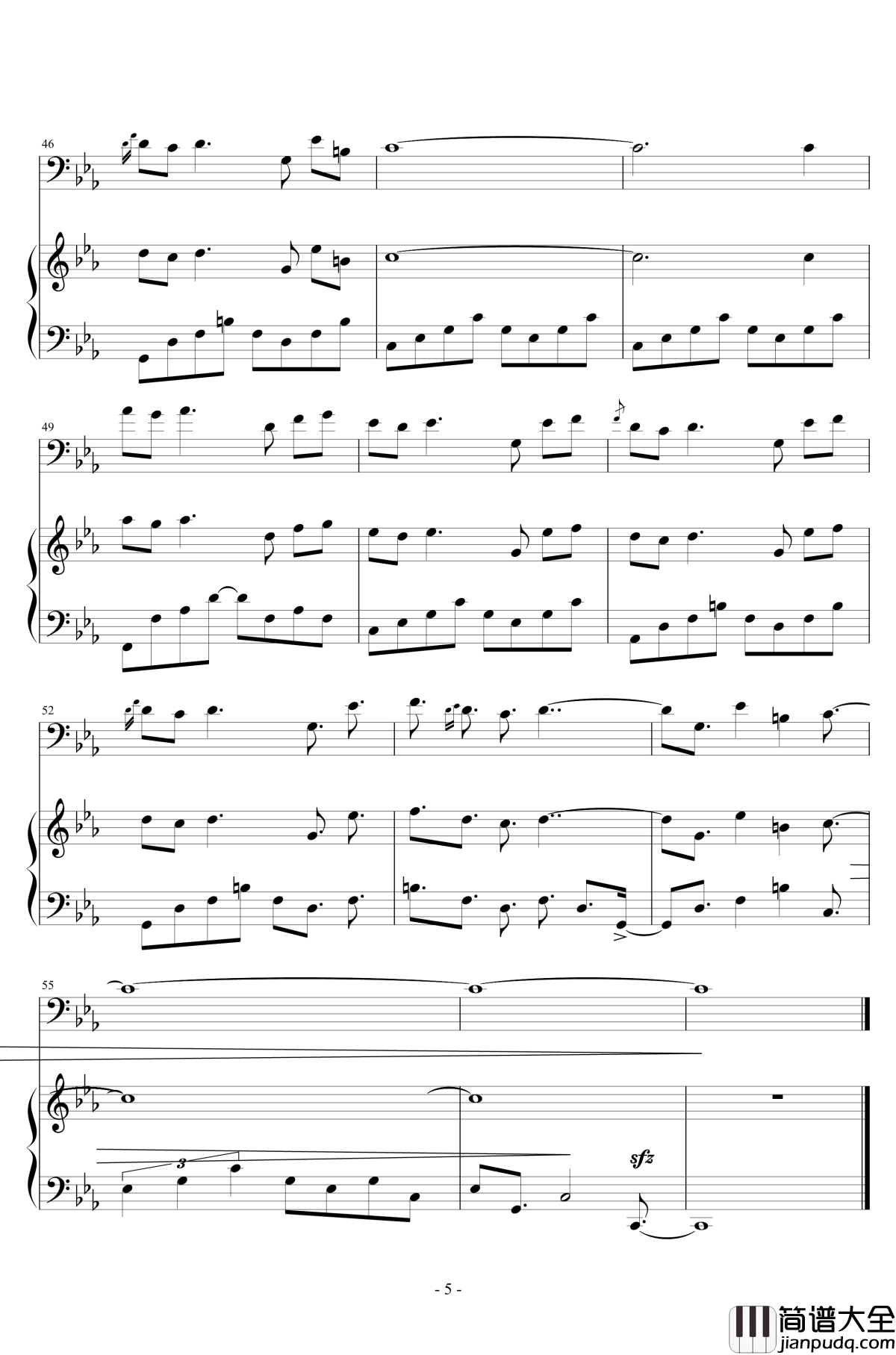 Lament钢琴谱_钢琴大提琴原版_Adam_Hurst