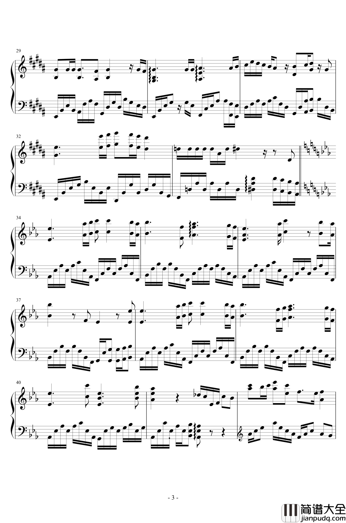 雾中列车钢琴谱_解忧杂货店_李健