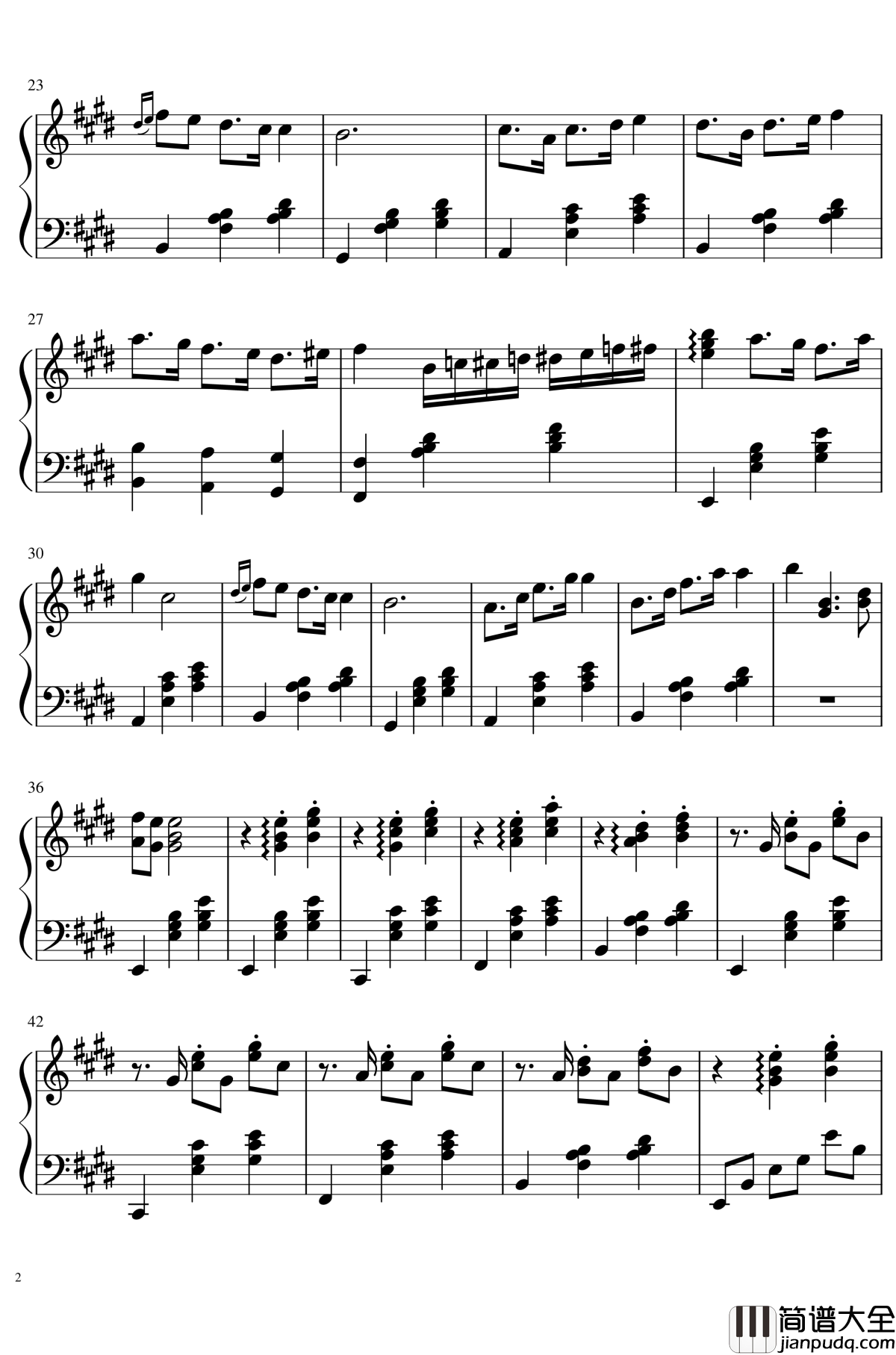 浪漫的脚步钢琴谱_Romantic_Footsteps_吕恒