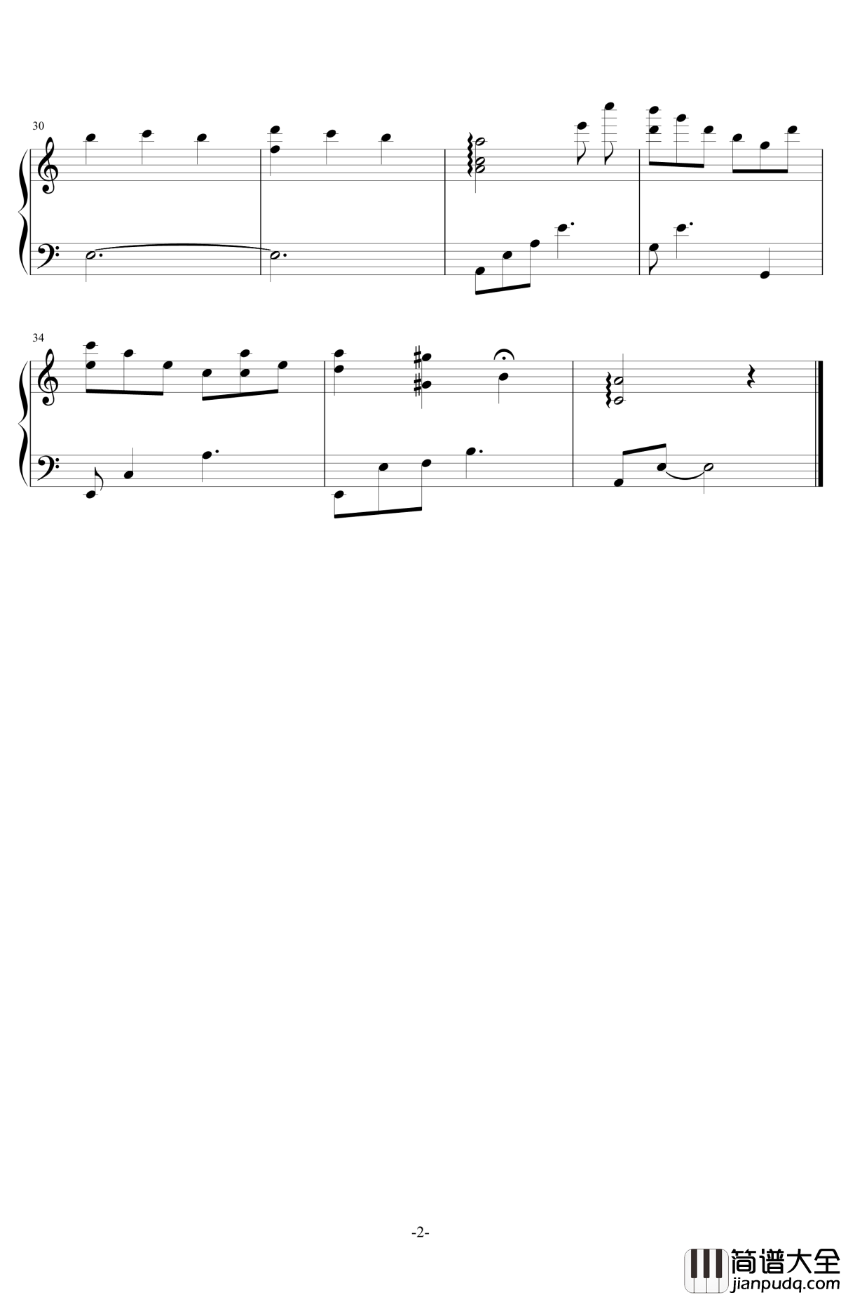 分手前最后一声再见钢琴谱_陈勋奇