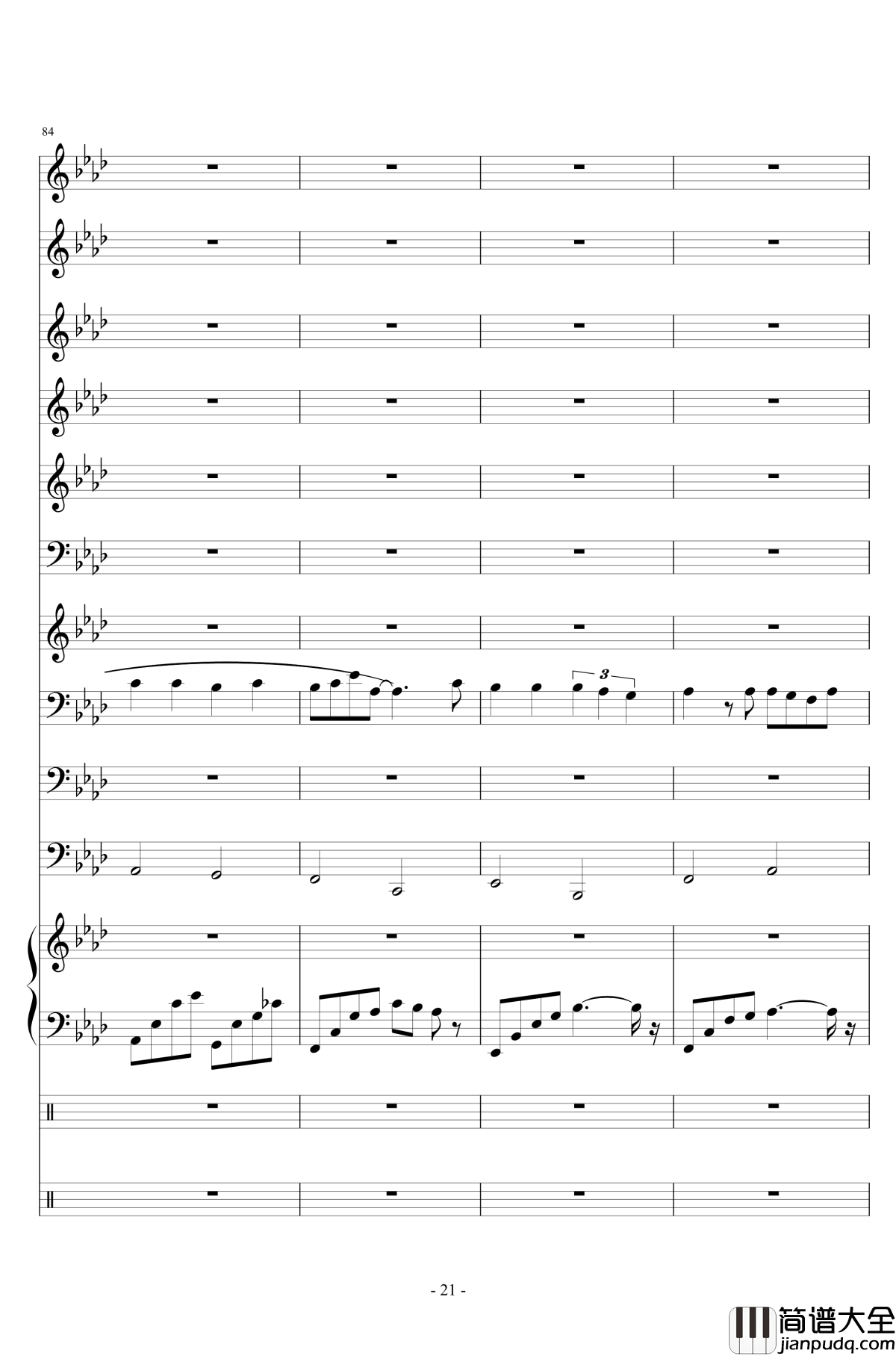 十年钢琴谱_陈奕迅__小型管乐总谱