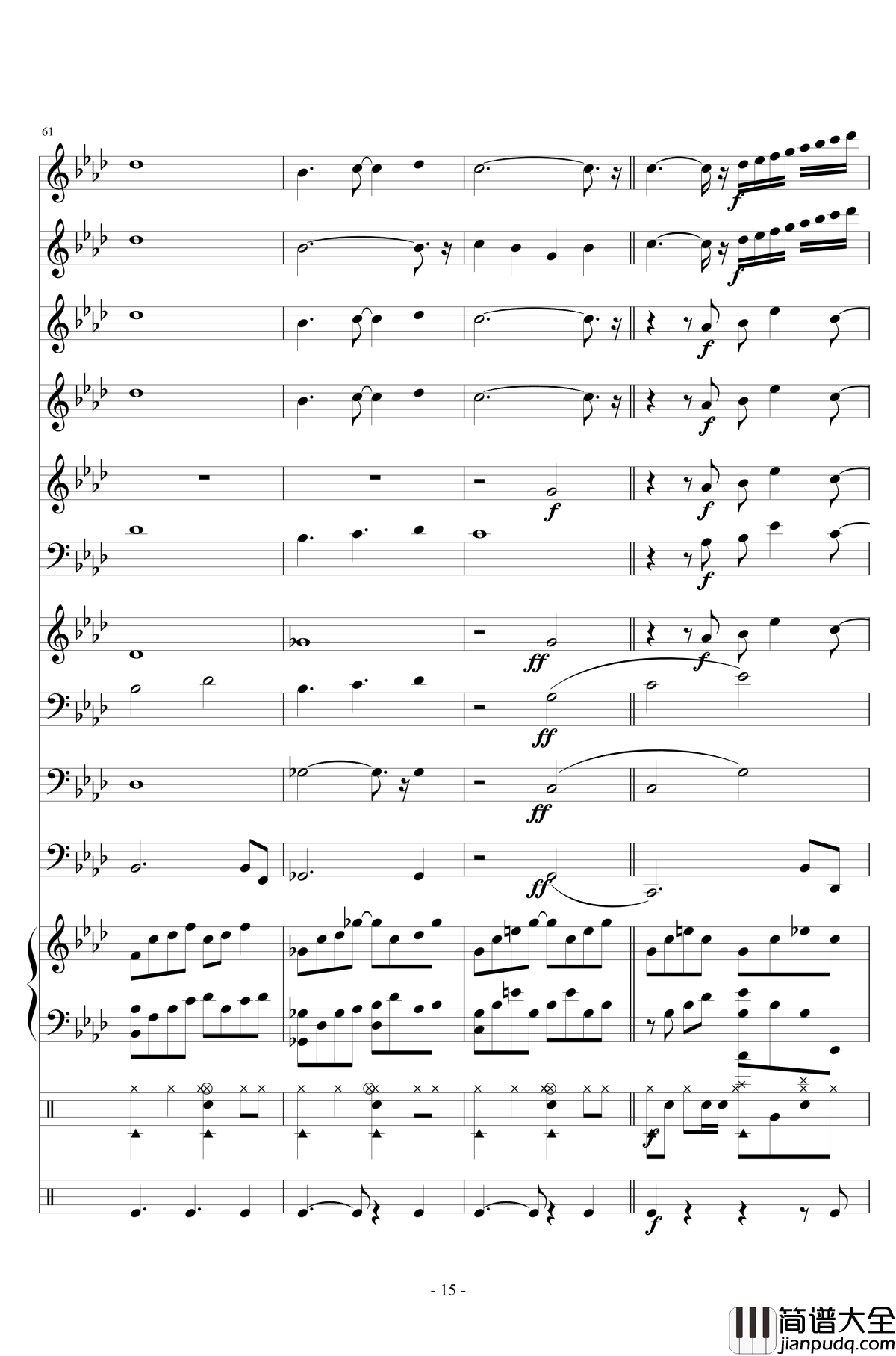 十年钢琴谱_陈奕迅__小型管乐总谱