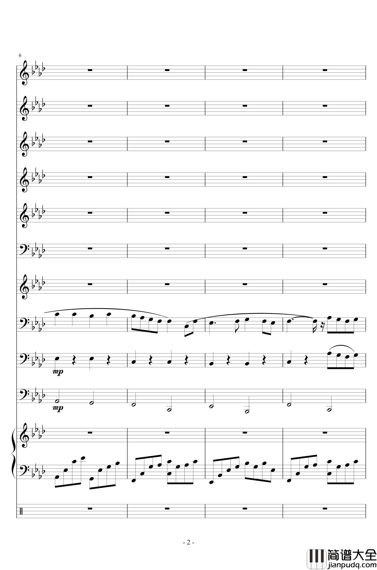 十年钢琴谱_陈奕迅__小型管乐总谱