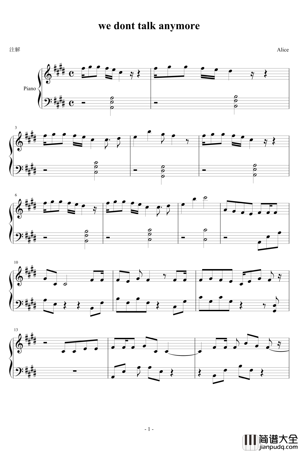 We_dont_talk_anymore钢琴谱_Paul_Walker,_Wiz_Khalifa,_Charlie_Puth