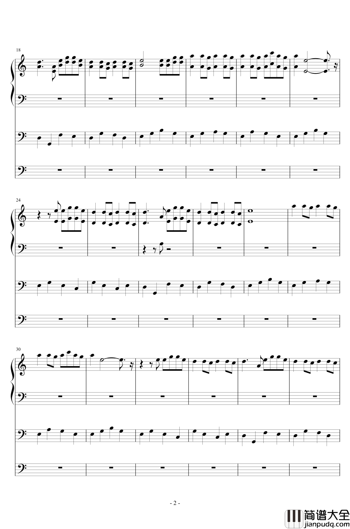 菠萝菠萝蜜钢琴谱_谢娜