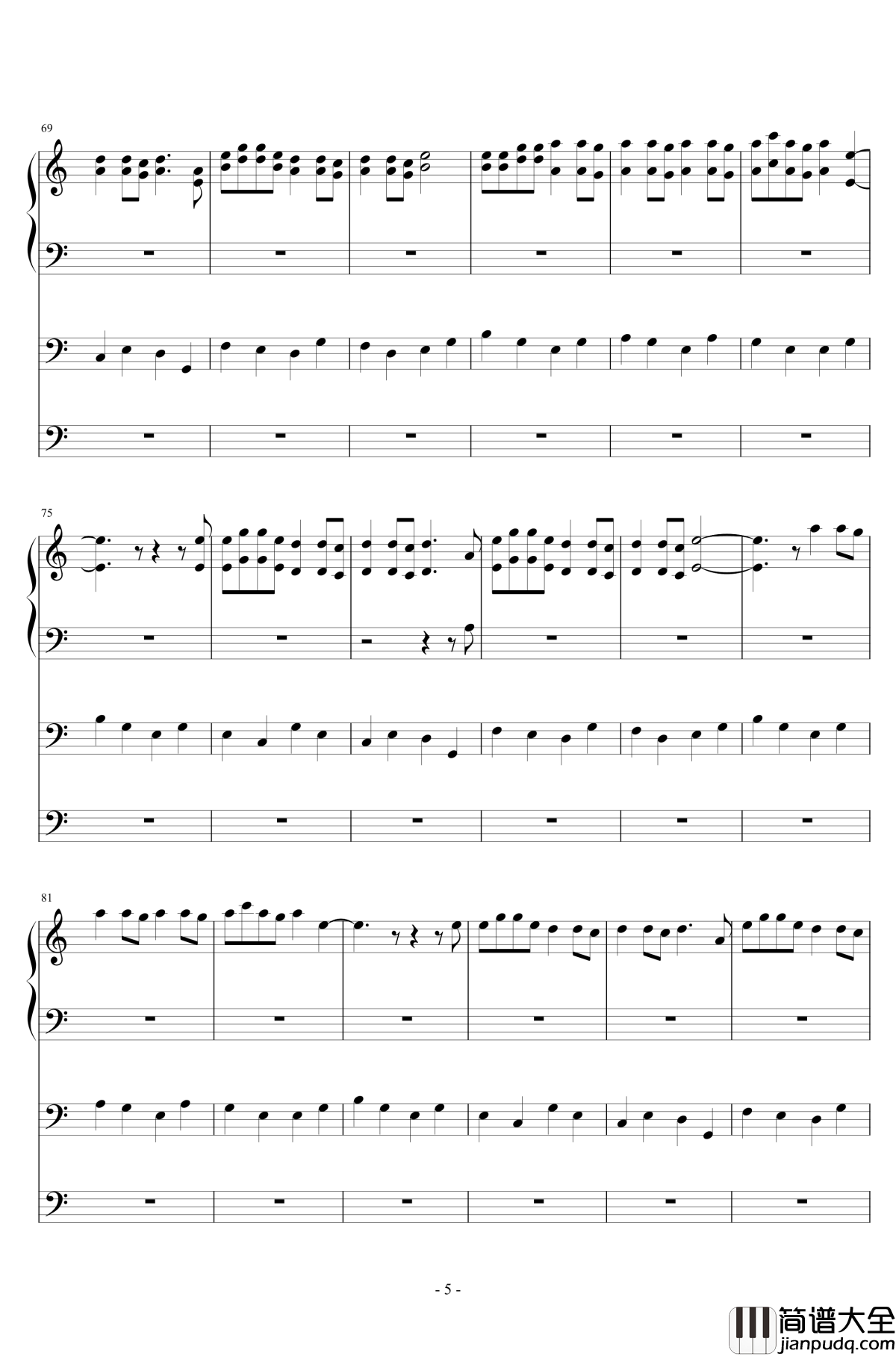 菠萝菠萝蜜钢琴谱_谢娜