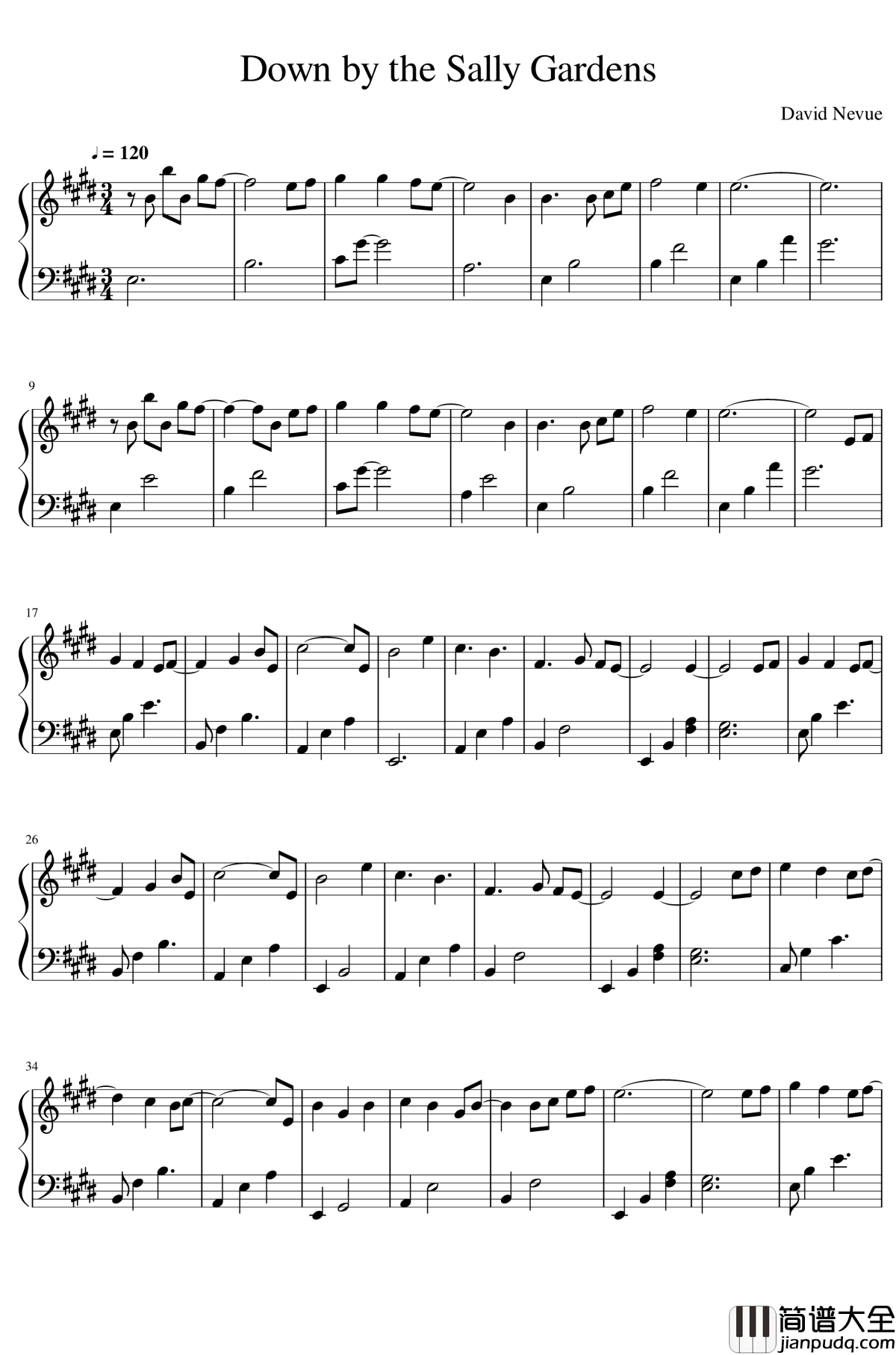 Down_by_the_Sally_Gardens钢琴谱_David_Nevue