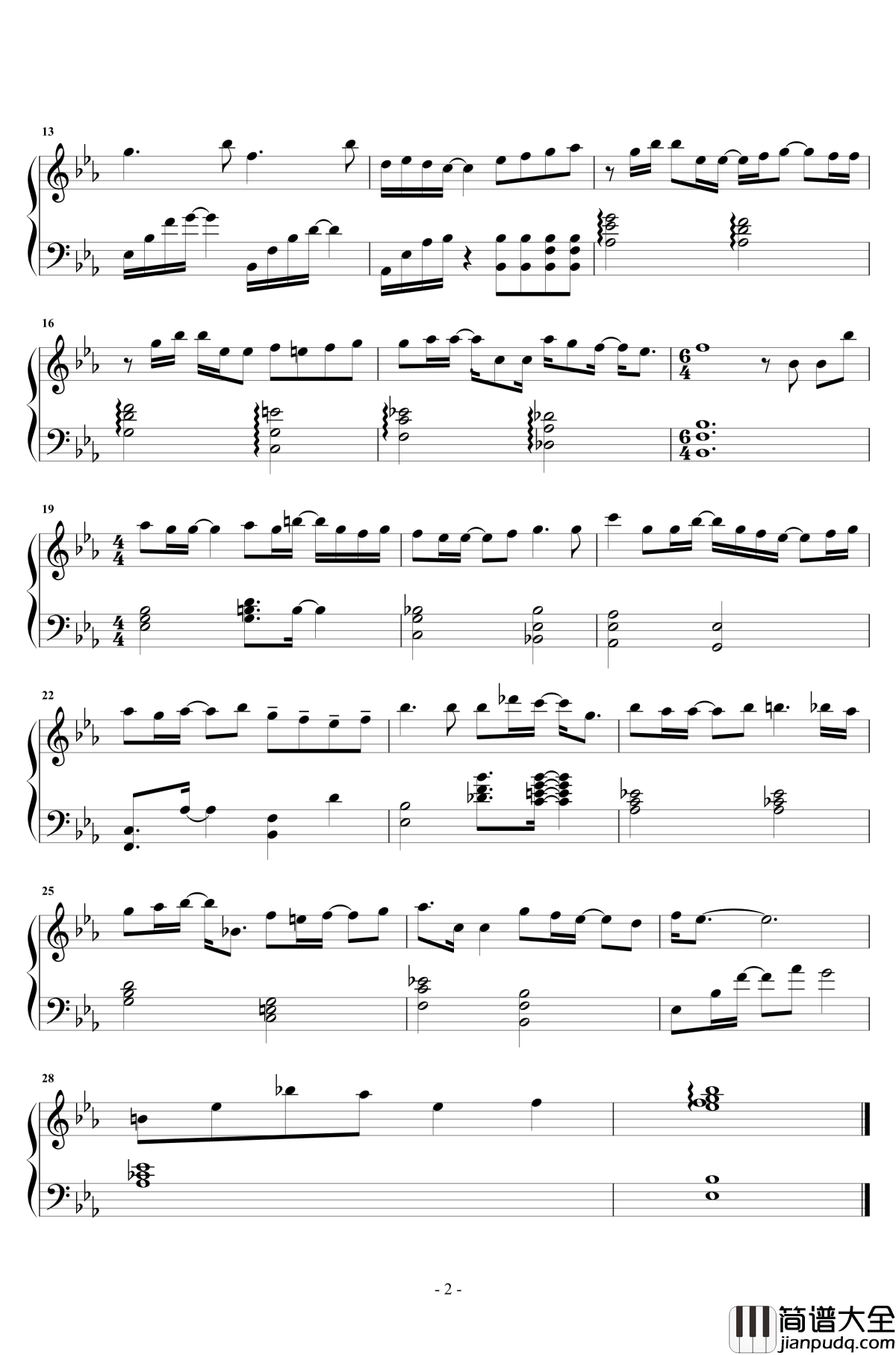 小美好钢琴谱_冯佳琪