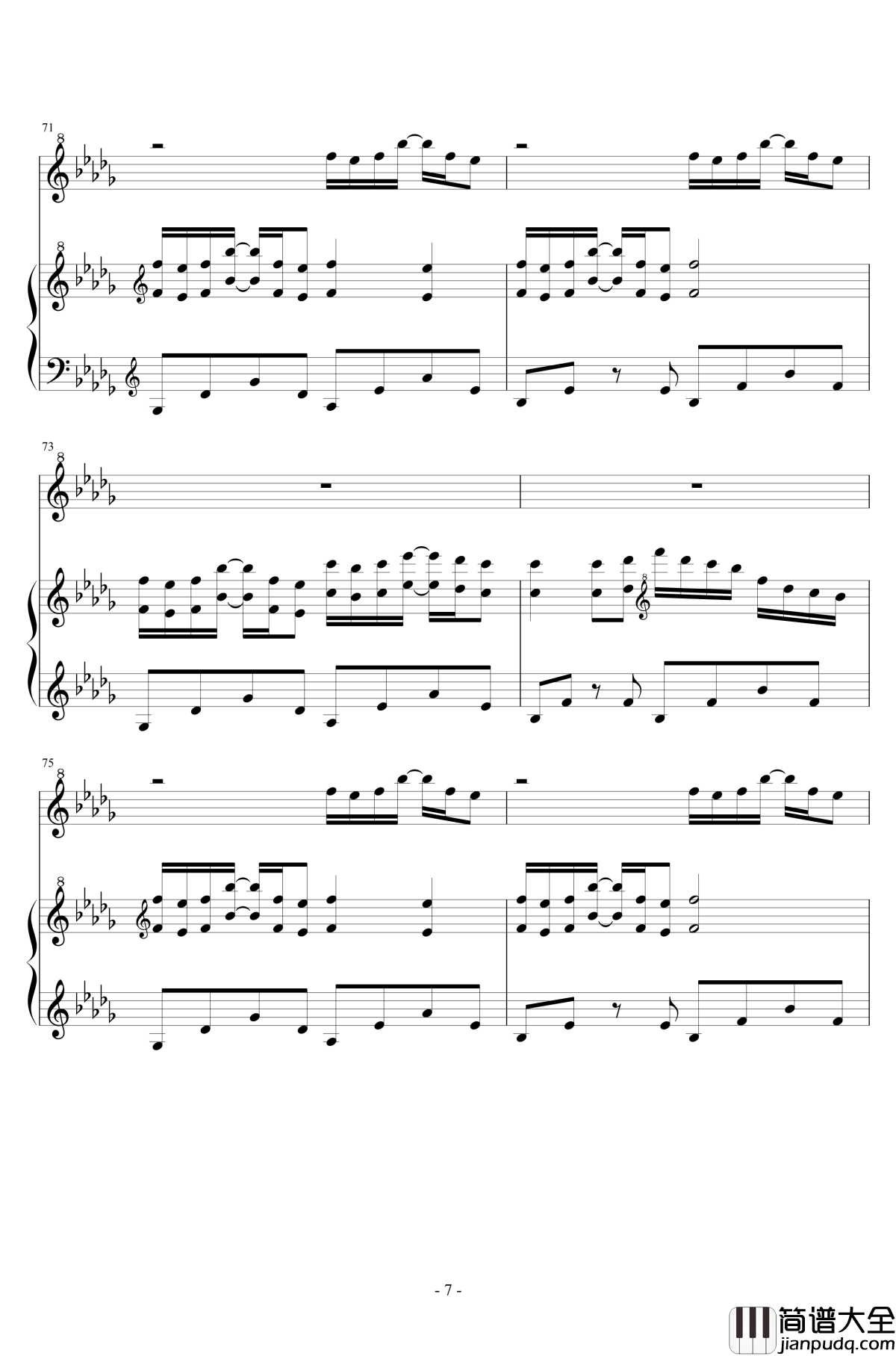 Luv_Letter钢琴谱_情书_完全版_DJ_Okawari