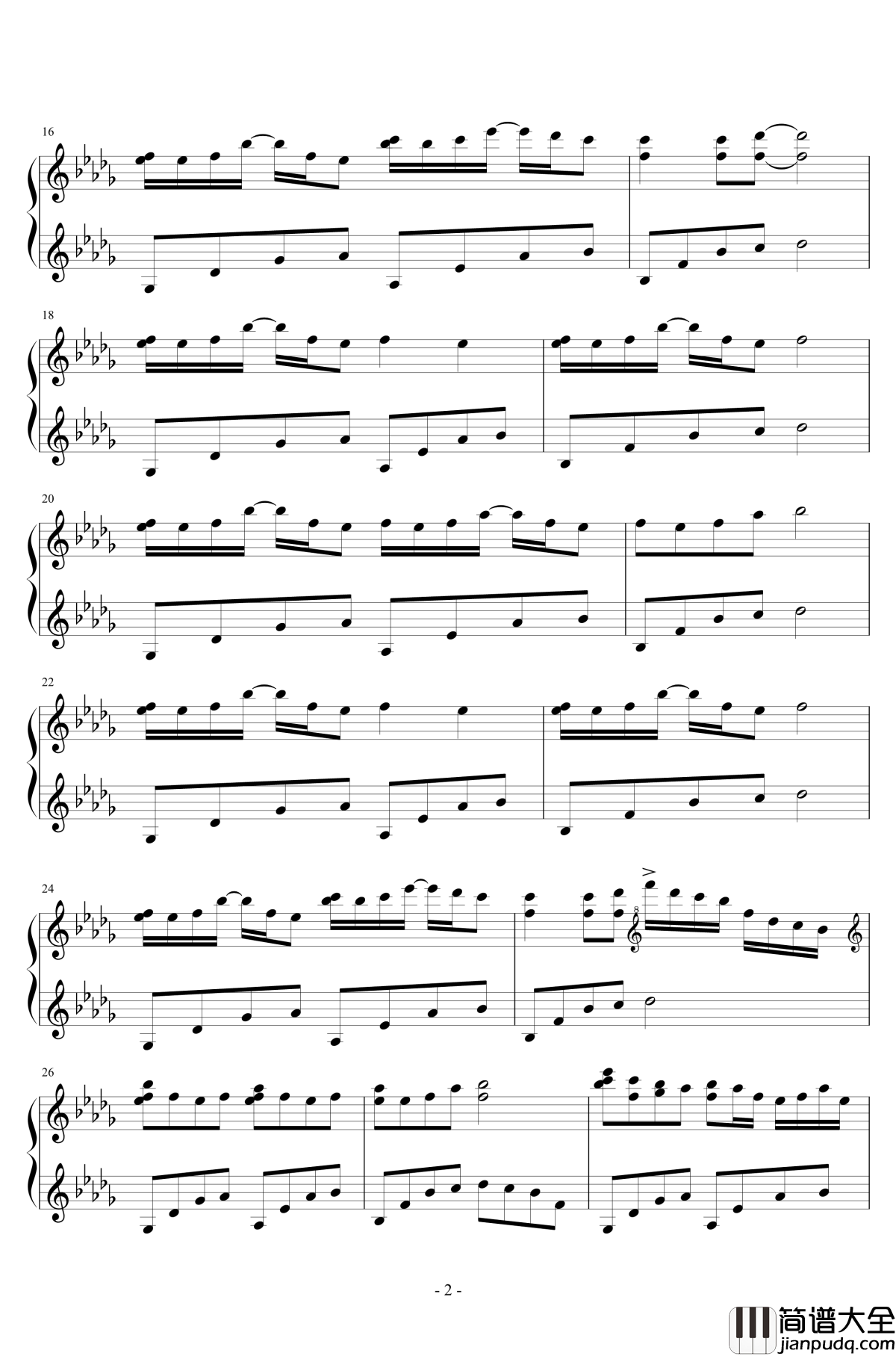 Luv_Letter钢琴谱_情书_完全版_DJ_Okawari